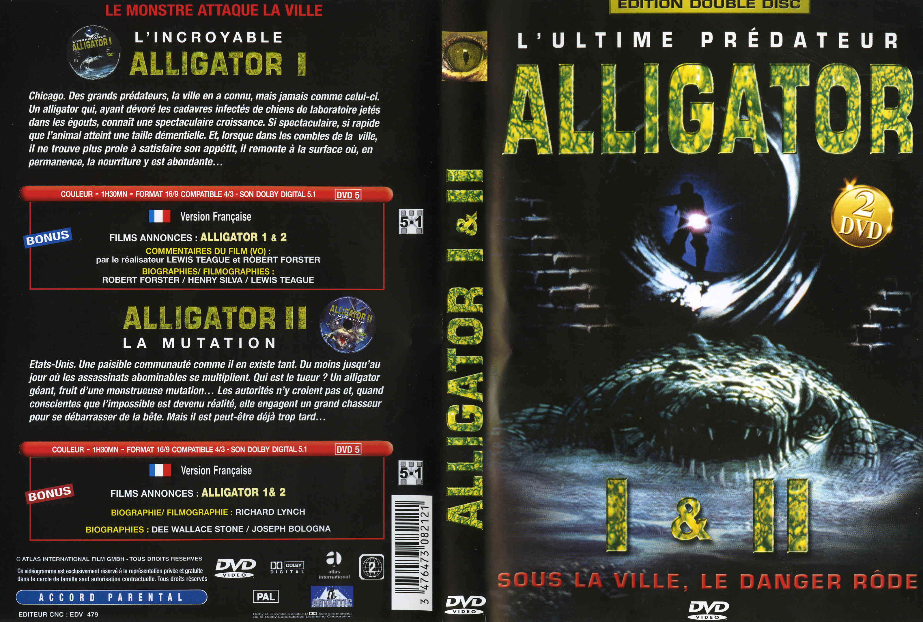 Jaquette DVD Alligator 1 et 2