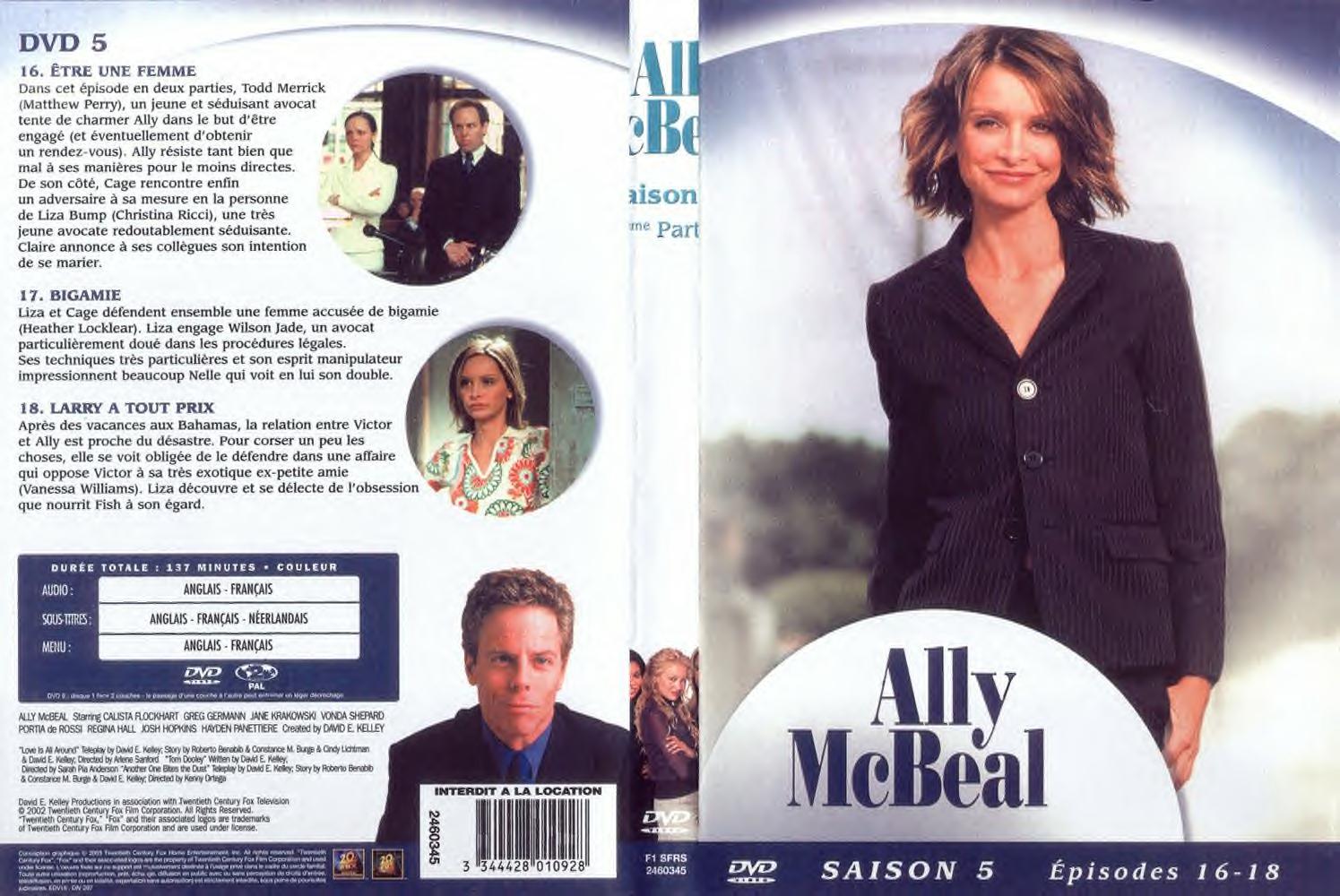 Jaquette DVD Ally McBeal saison 5 dvd 5