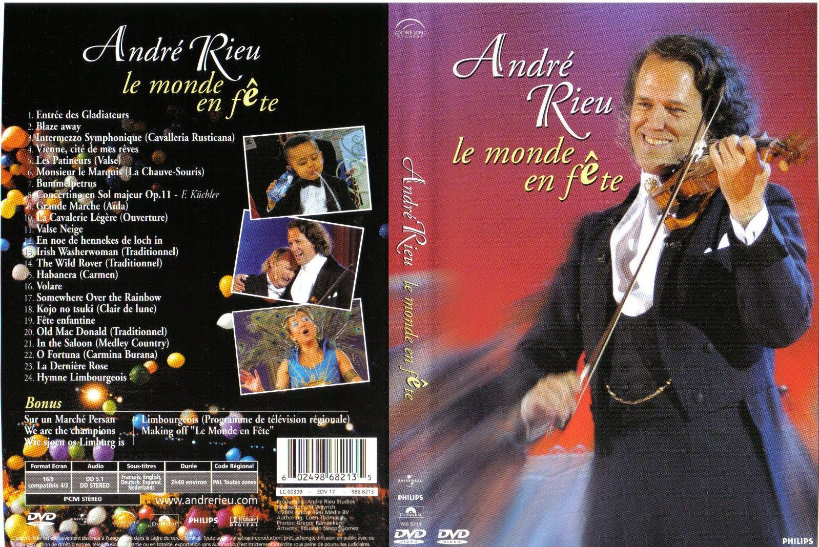 Jaquette DVD Andr Rieu le monde en fete