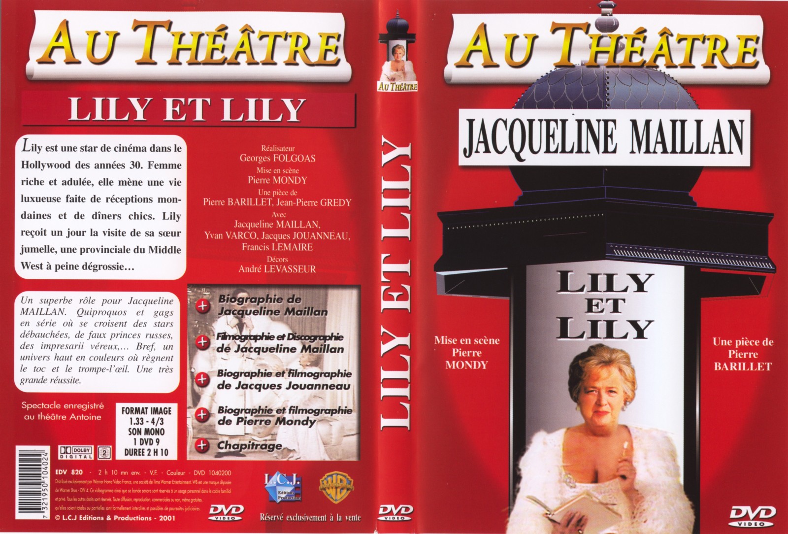 Jaquette DVD Au theatre - Lily et Lily
