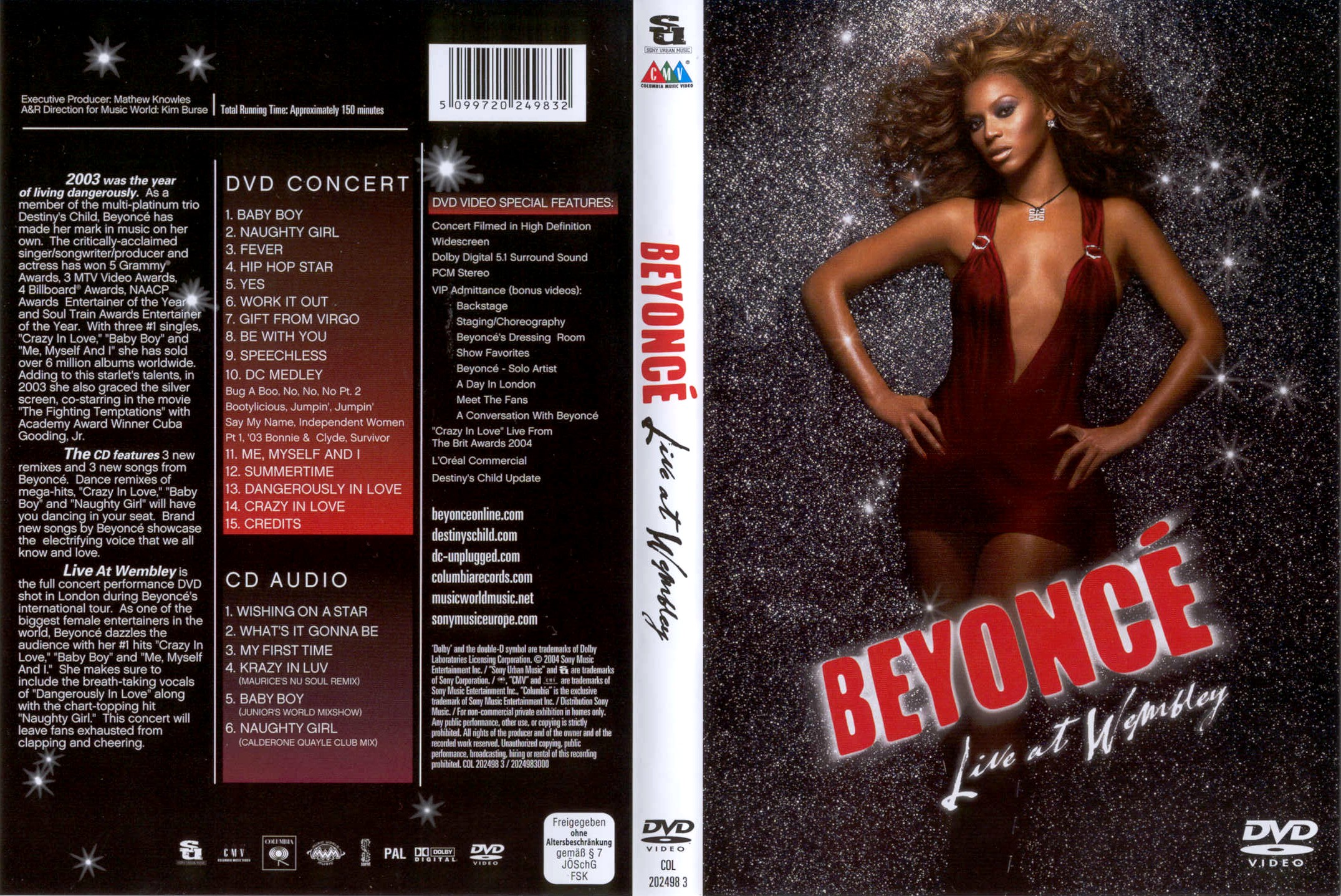 Jaquette DVD Beyonc live at wembley