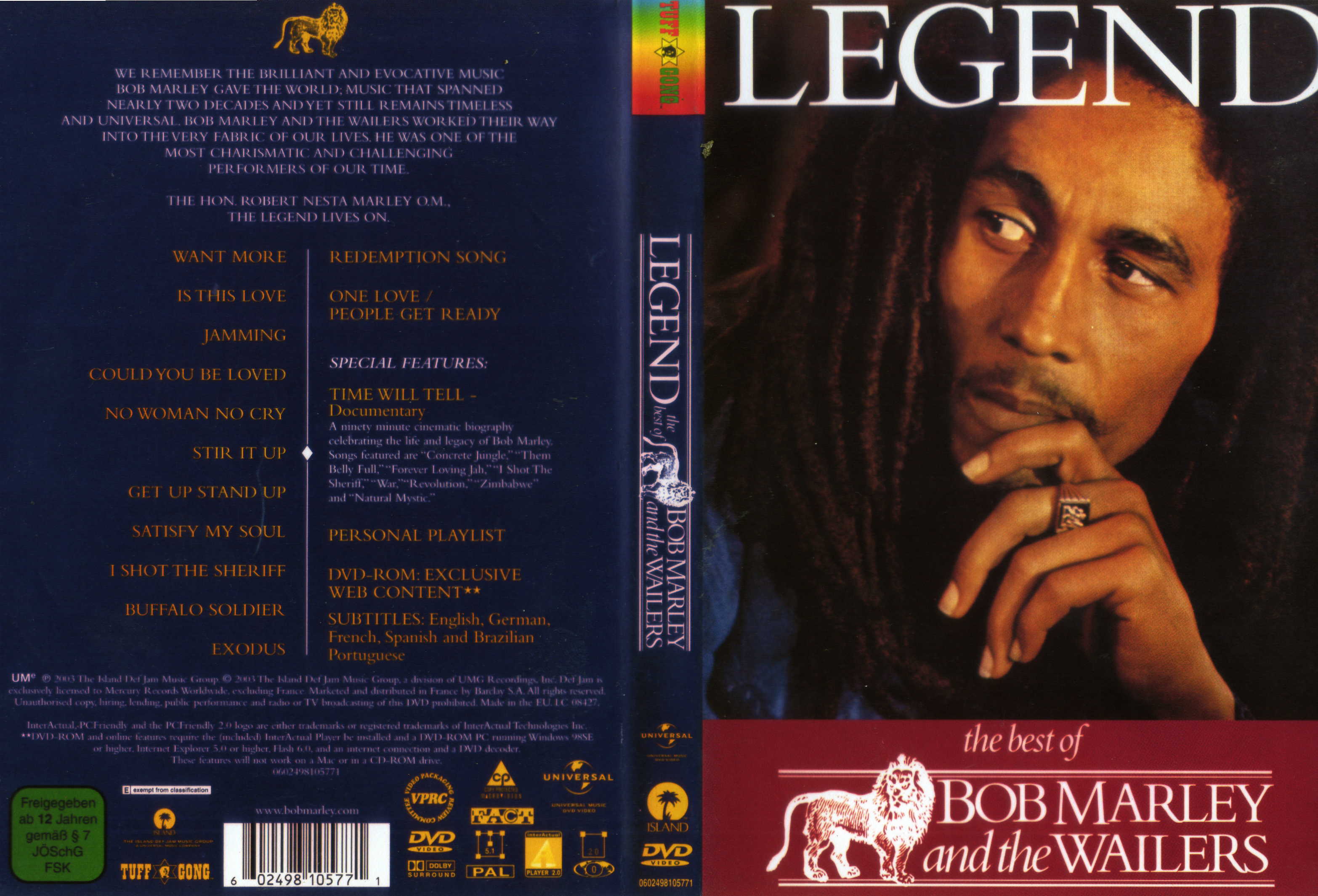 Jaquette DVD Bob Marley Legend