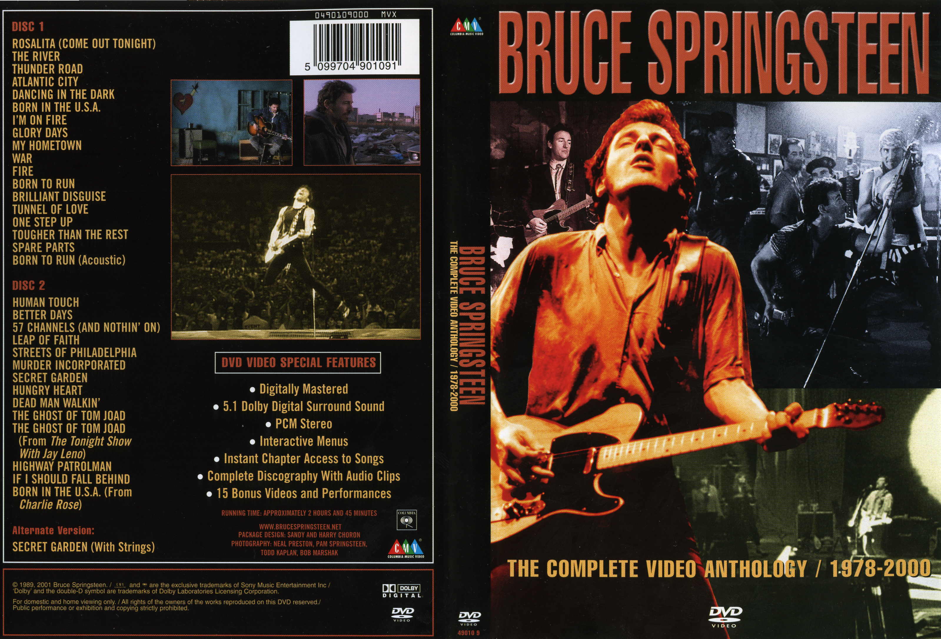 Jaquette DVD Bruce Springsteen - The complete video anthology 1978-2000