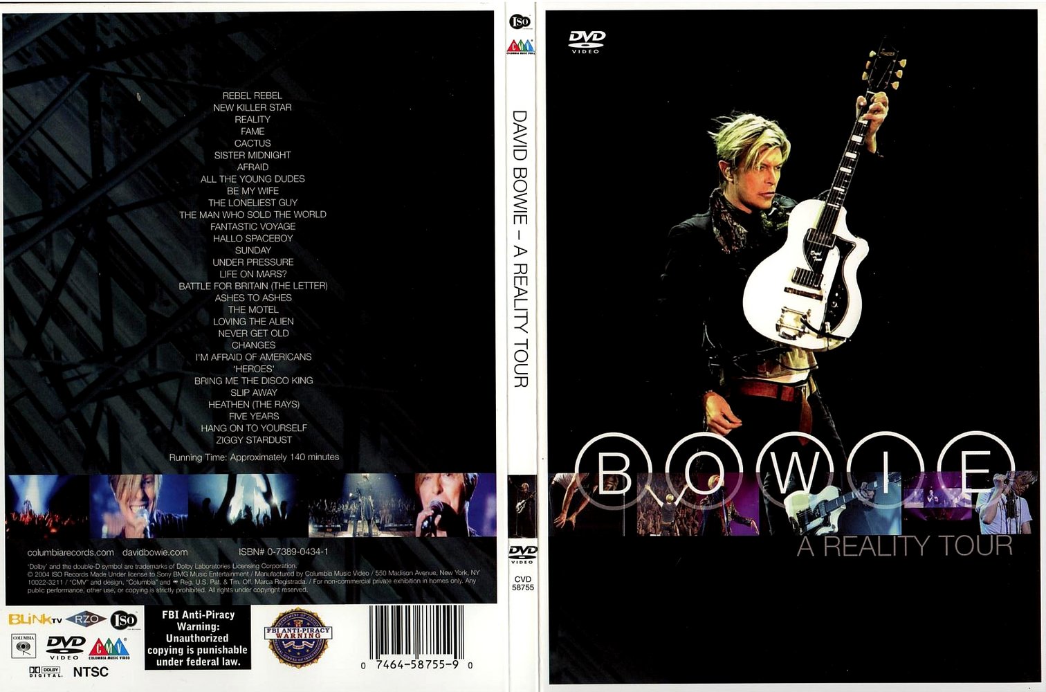 Jaquette DVD David Bowie A reality tour