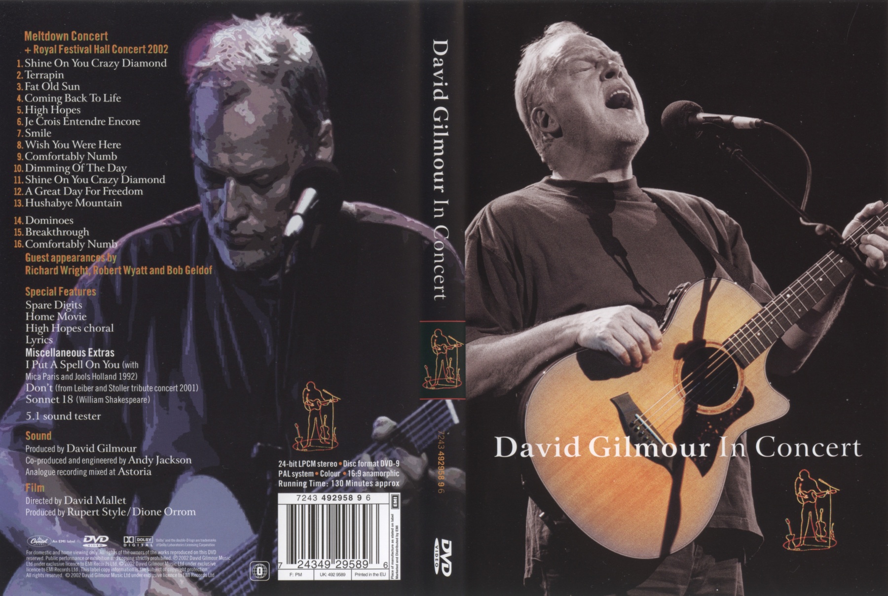 Jaquette DVD David Gilmour concert 2002