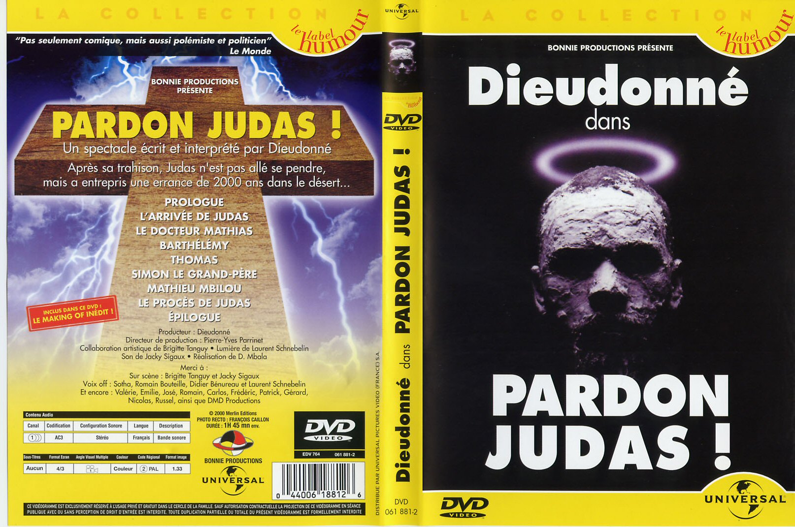 Jaquette DVD Dieudonne - Pardon judas