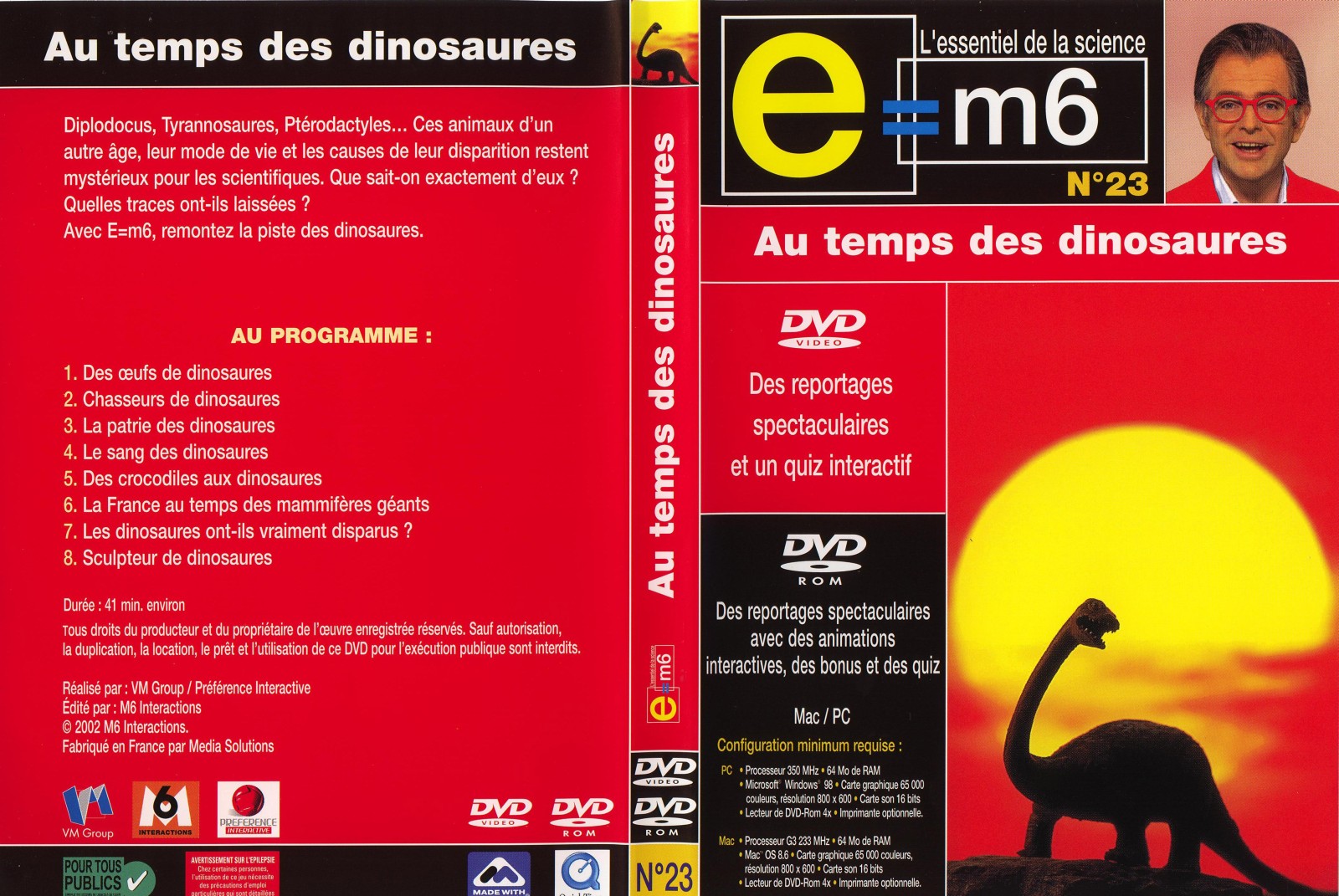 Jaquette DVD E=M6 - au temps des dinosaures