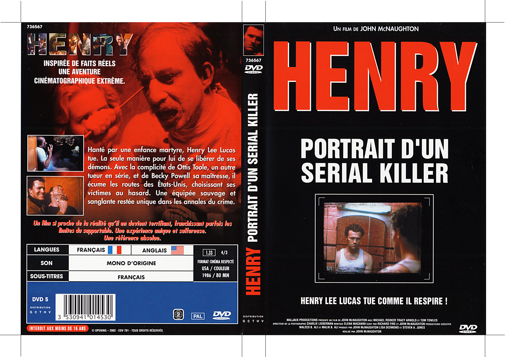 Jaquette DVD Henry serial killer