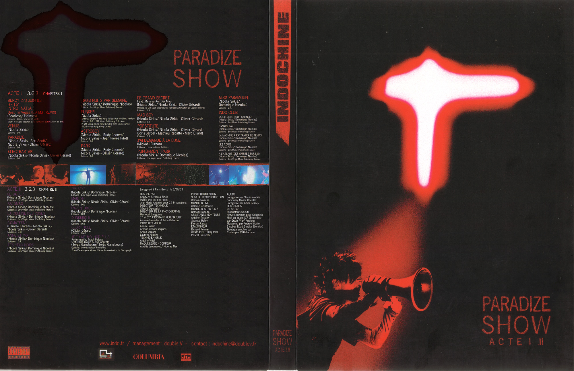 Jaquette DVD Indochine paradize show