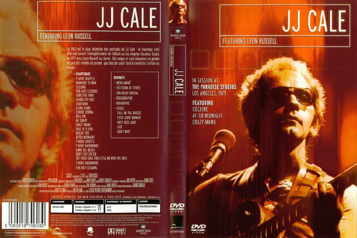 Jaquette DVD JJ Cale - In session at the paradise studios