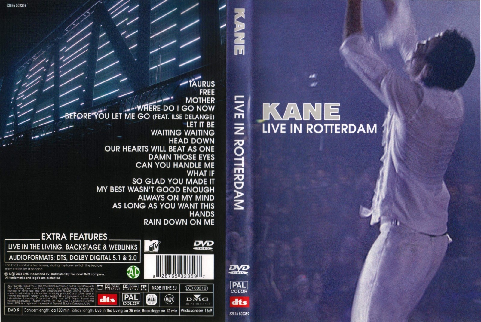 Jaquette DVD Kane live in rotterdam