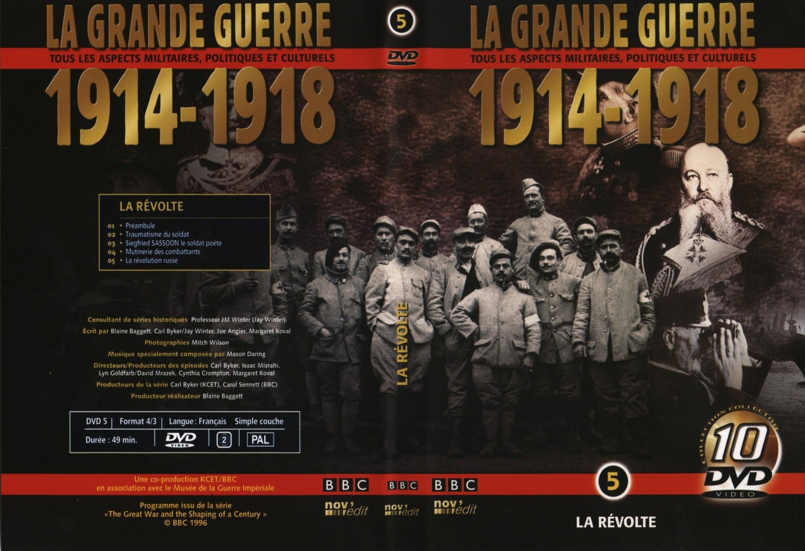 Jaquette DVD La grande guerre 1914 1918 vol 5