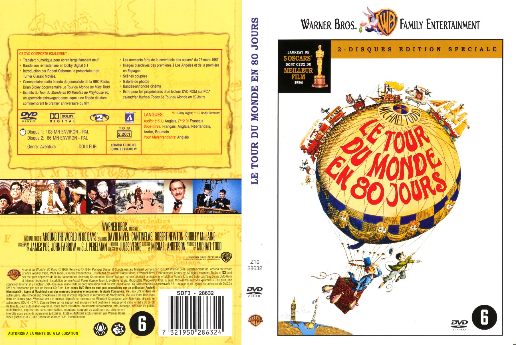 Jaquette DVD Le tour du monde en 80 jours (1956)