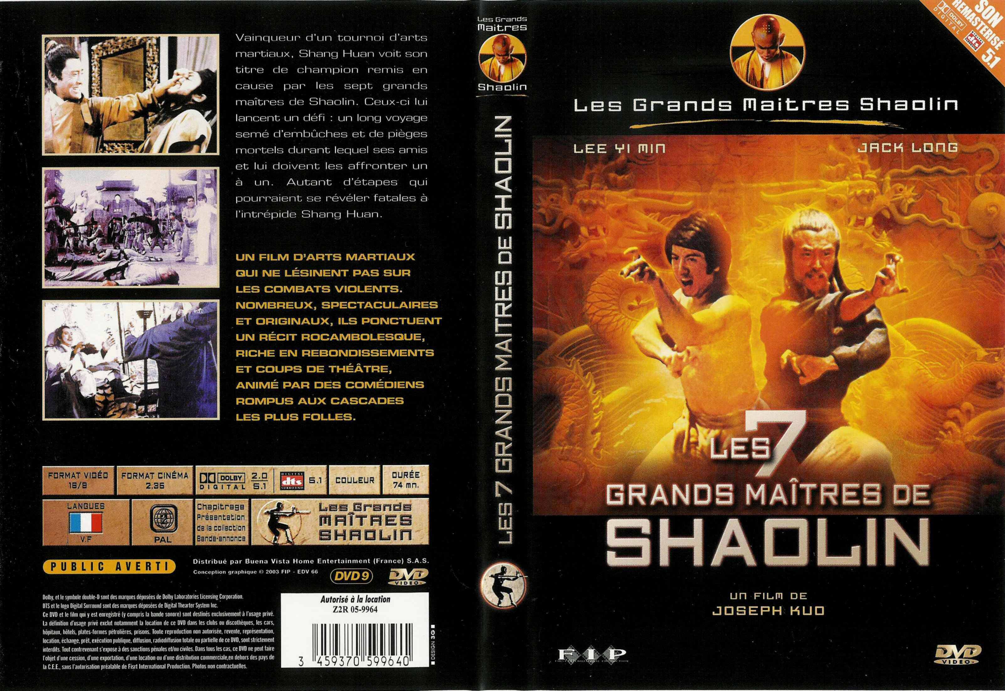 Jaquette DVD Les 7 grands maitres de Shaolin