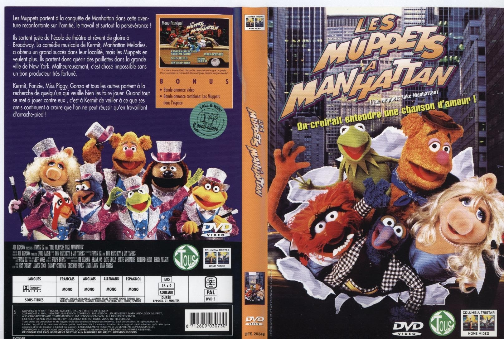 Jaquette DVD Les Muppets  Manhatan