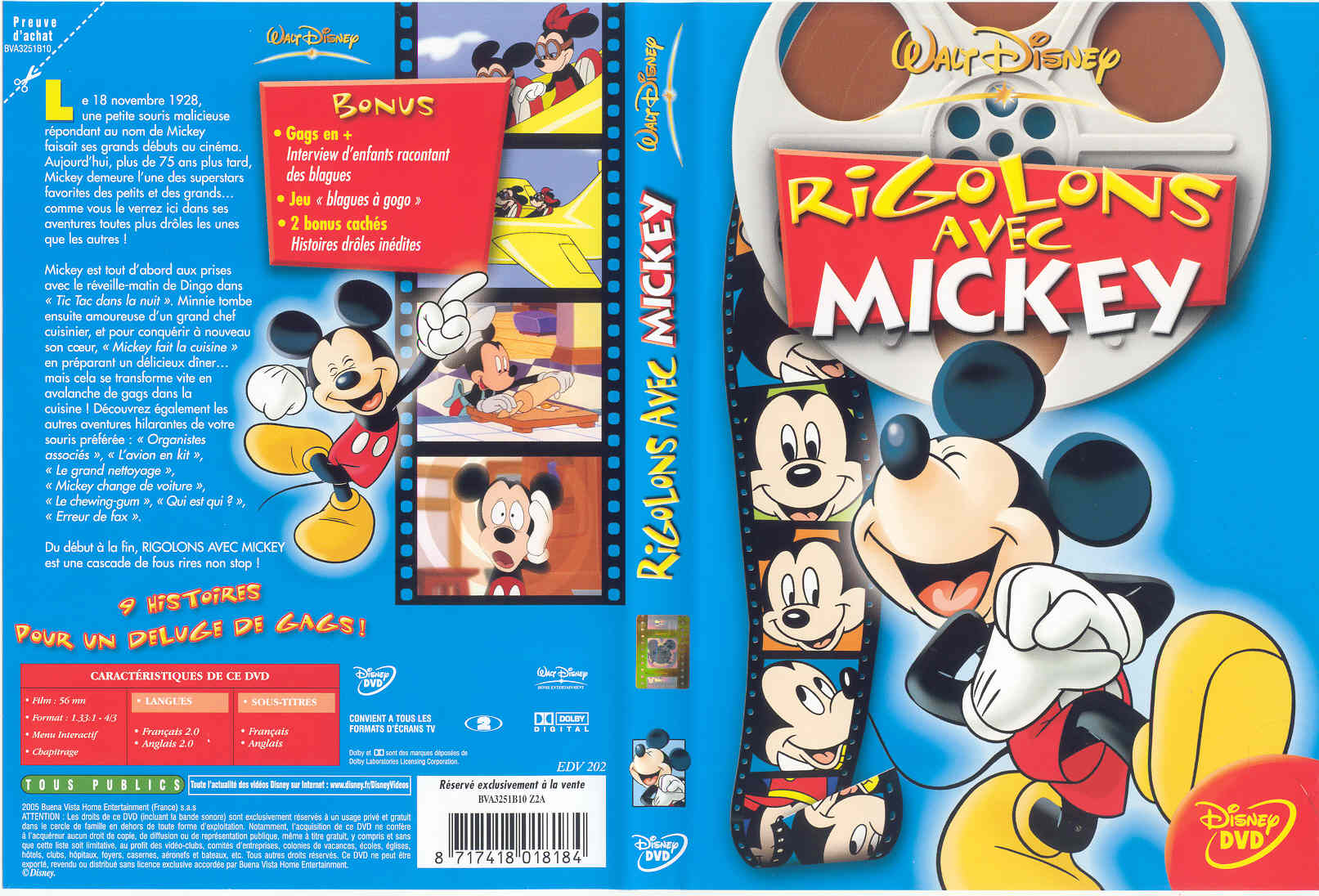 Jaquette DVD Mickey rigolons avec Mickey
