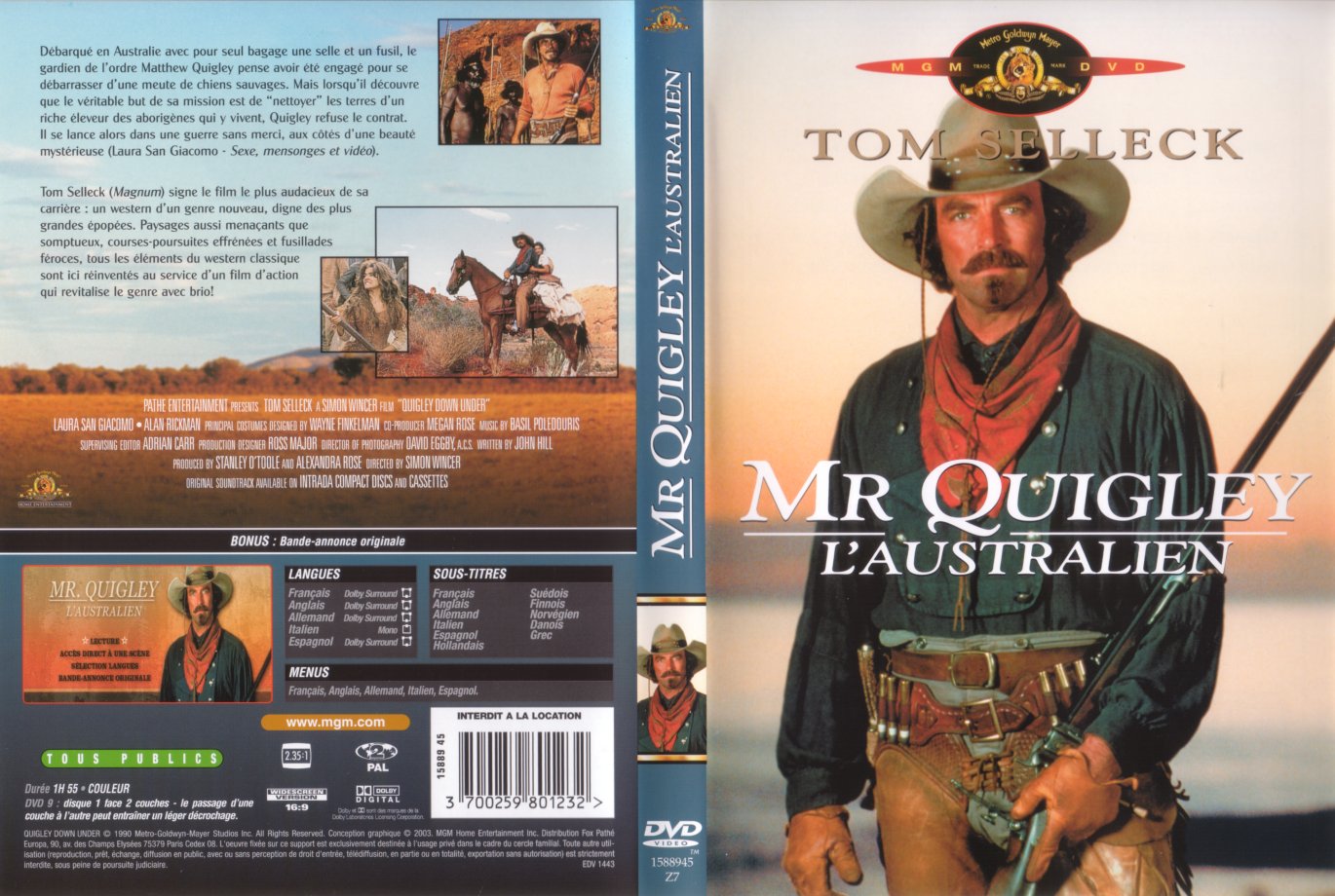 Jaquette DVD Monsieur Quigley l