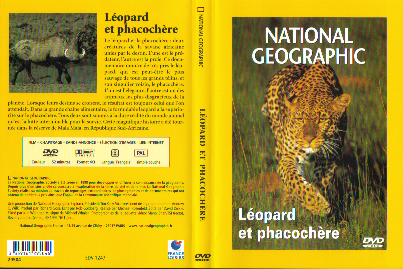 Jaquette DVD National Geographic - Leopard et phacochere
