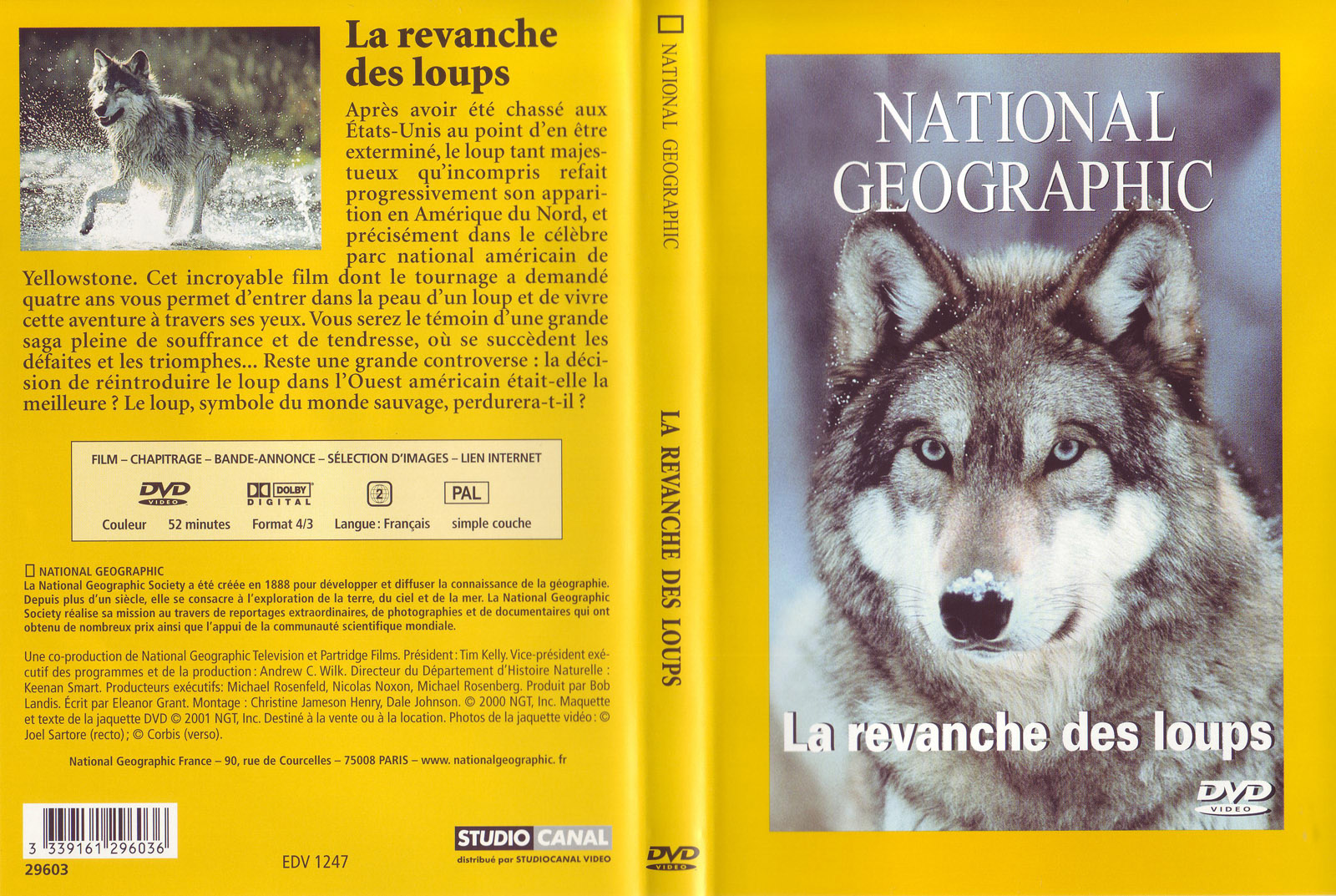 Jaquette DVD National geographic - La revanche des loups