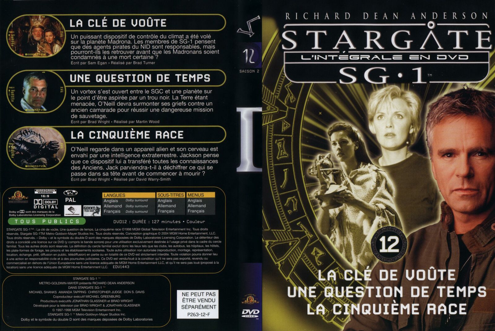 Jaquette DVD Stargate saison 2 vol 12