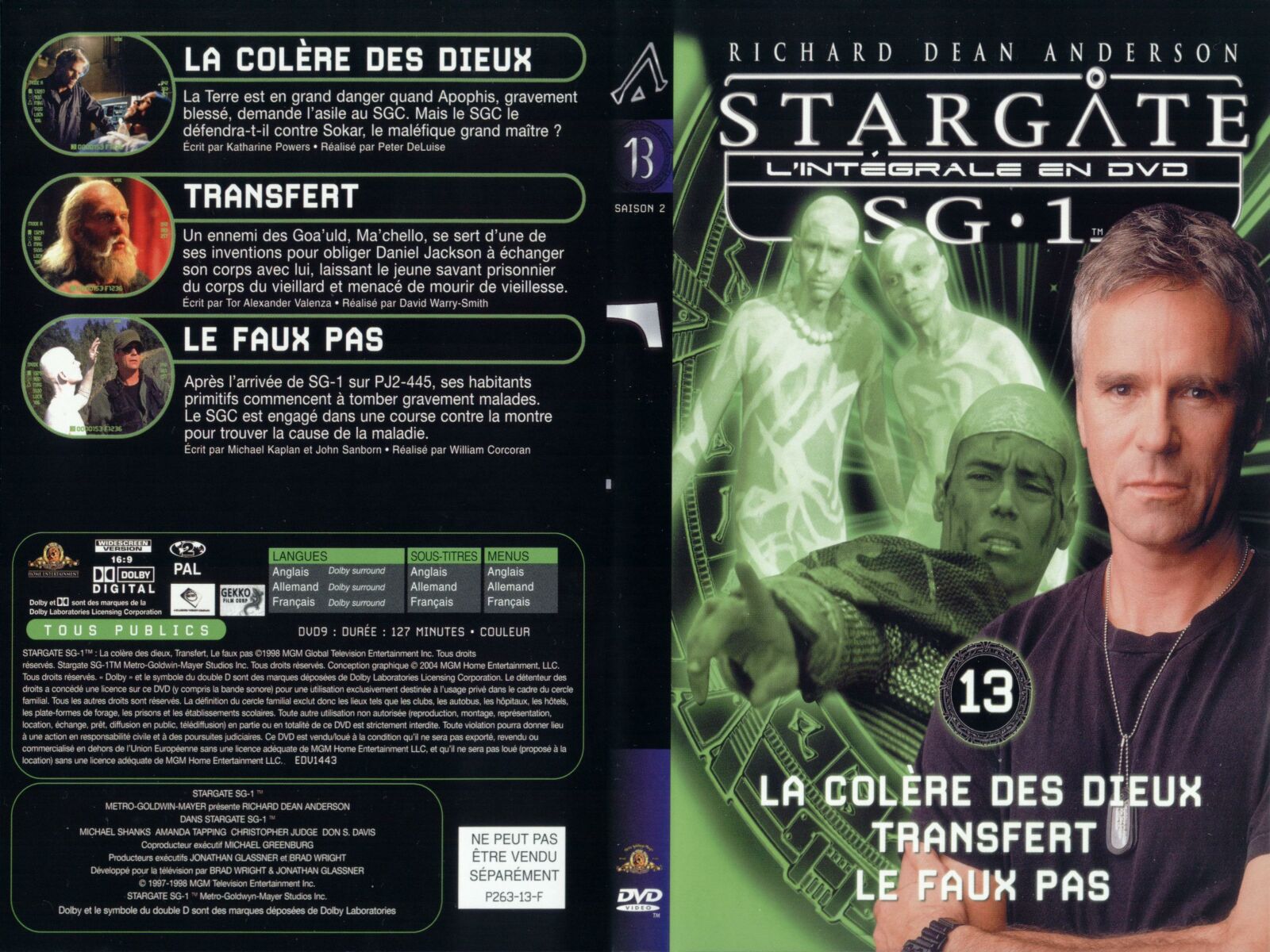 Jaquette DVD Stargate saison 2 vol 13