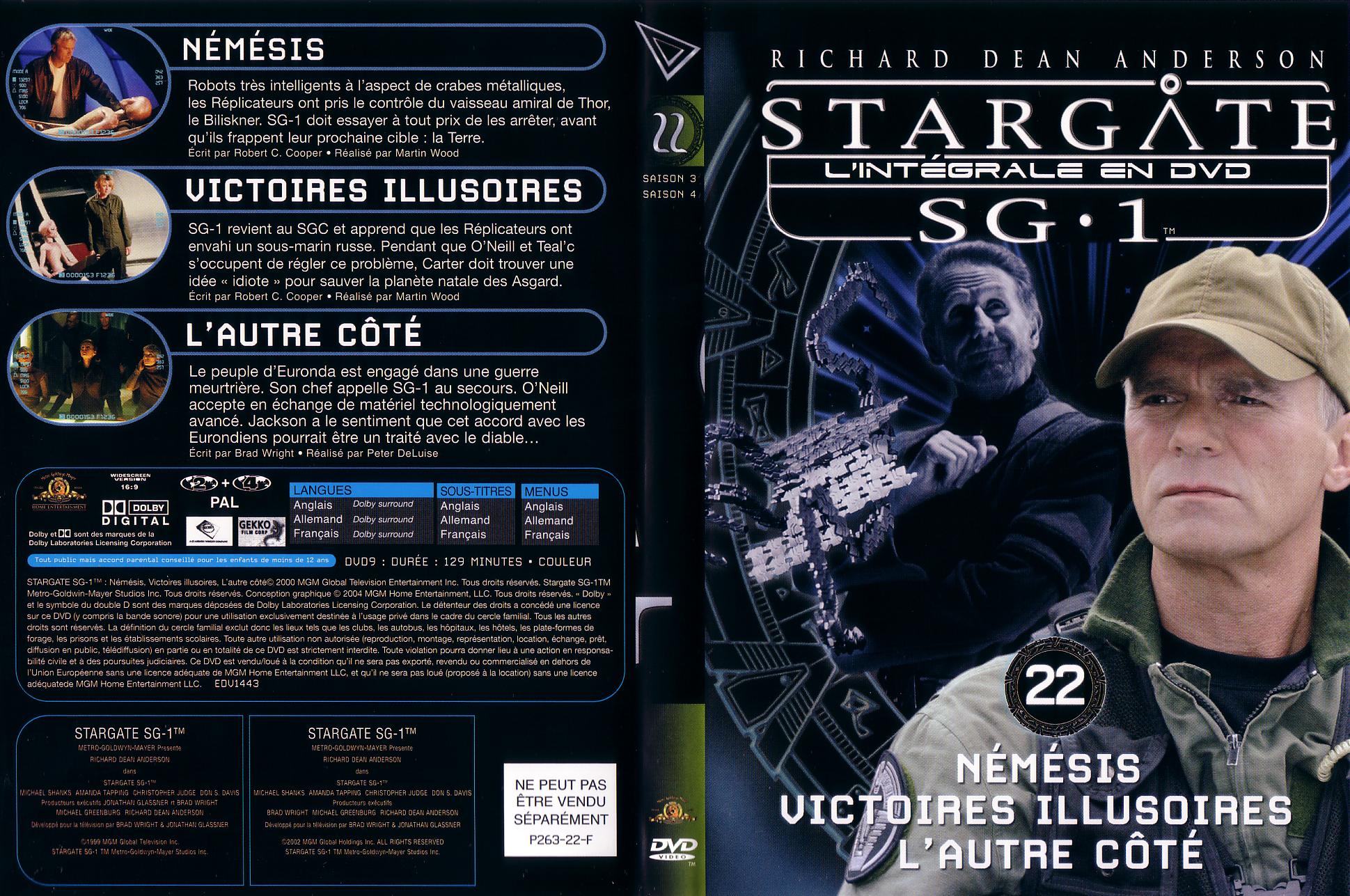 Jaquette DVD Stargate saison 3 et 4 vol 22