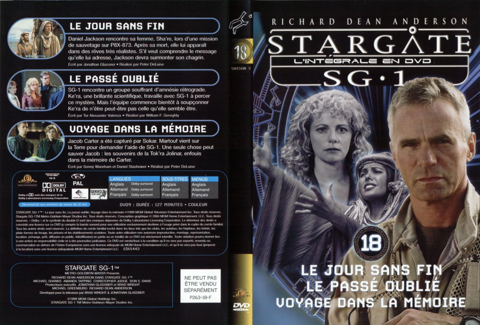 Jaquette DVD Stargate saison 3 vol 18