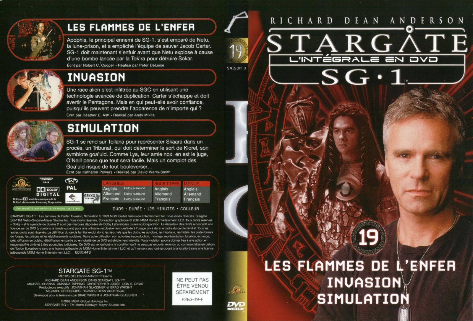 Jaquette DVD Stargate saison 3 vol 19