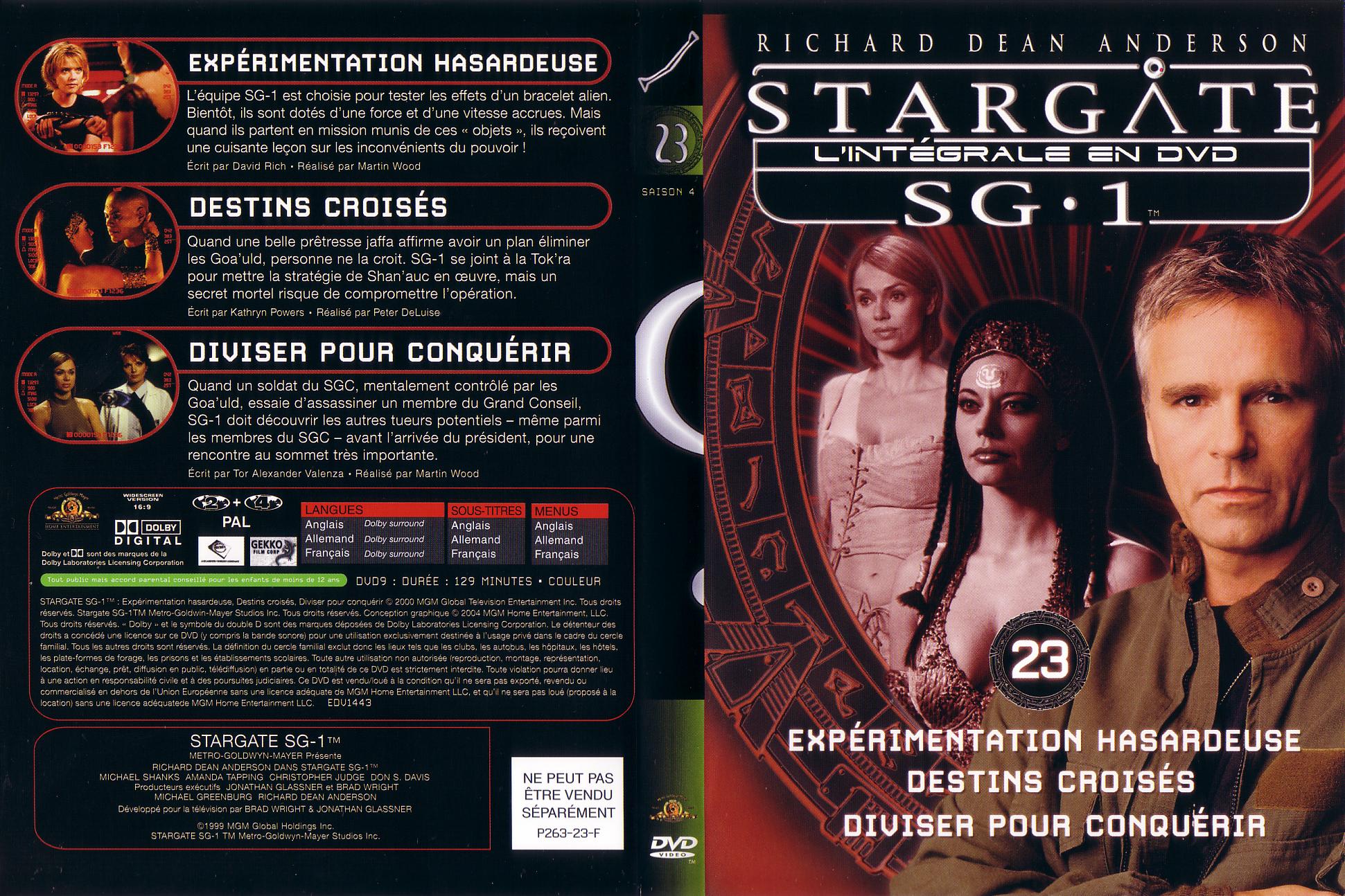 Jaquette DVD Stargate saison 4 vol 23