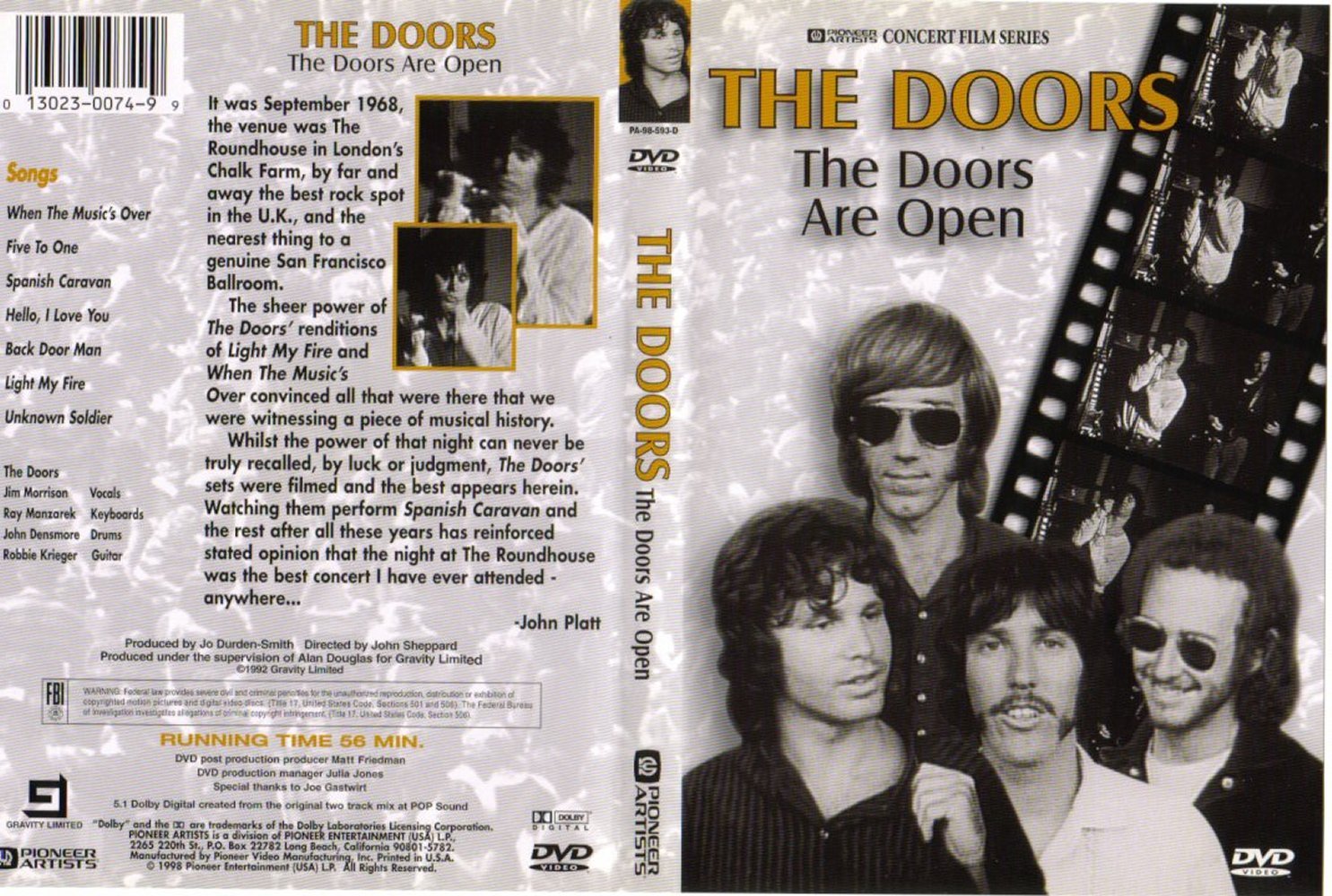 Jaquette DVD The Doors The doors are open