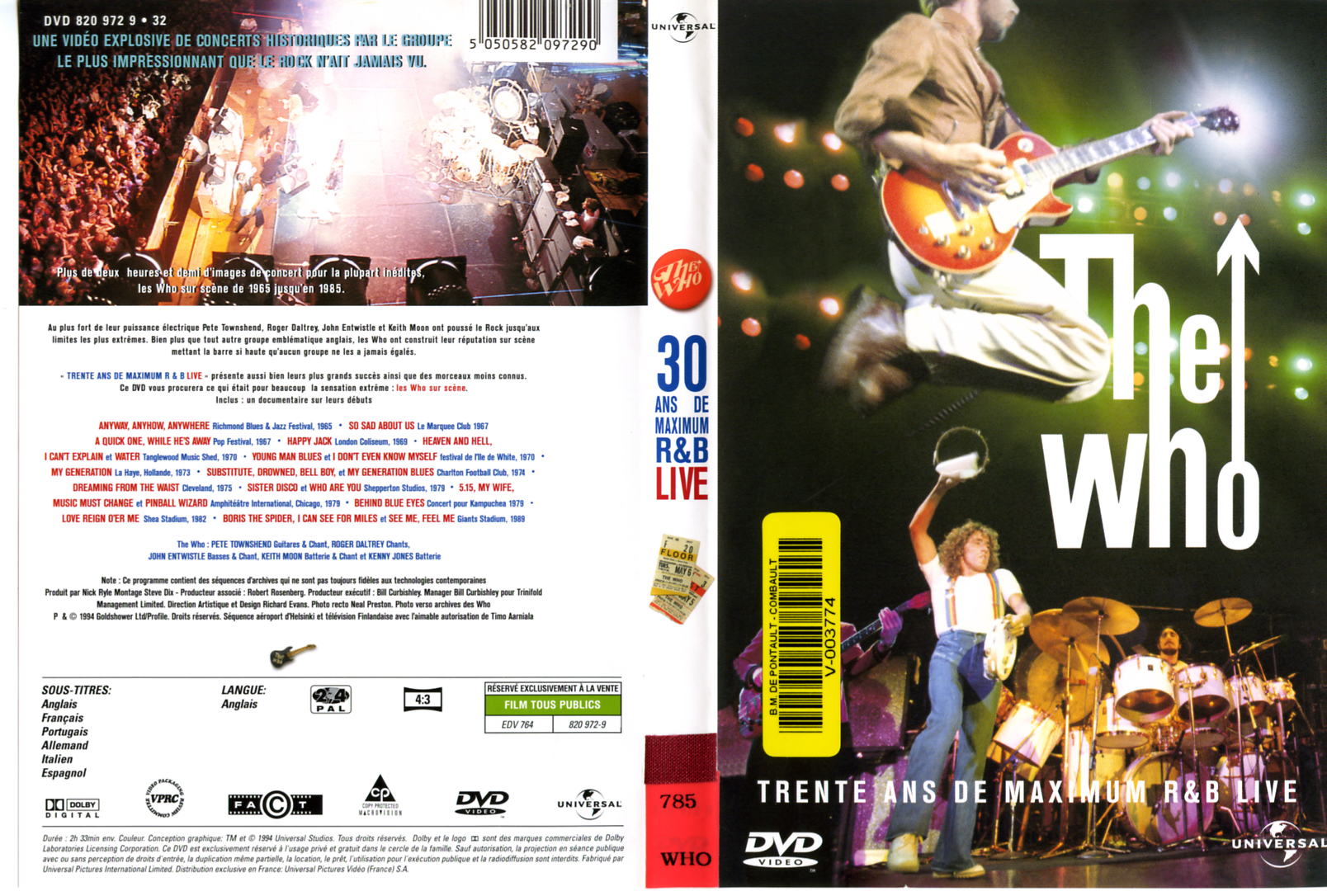 Jaquette DVD The who Live