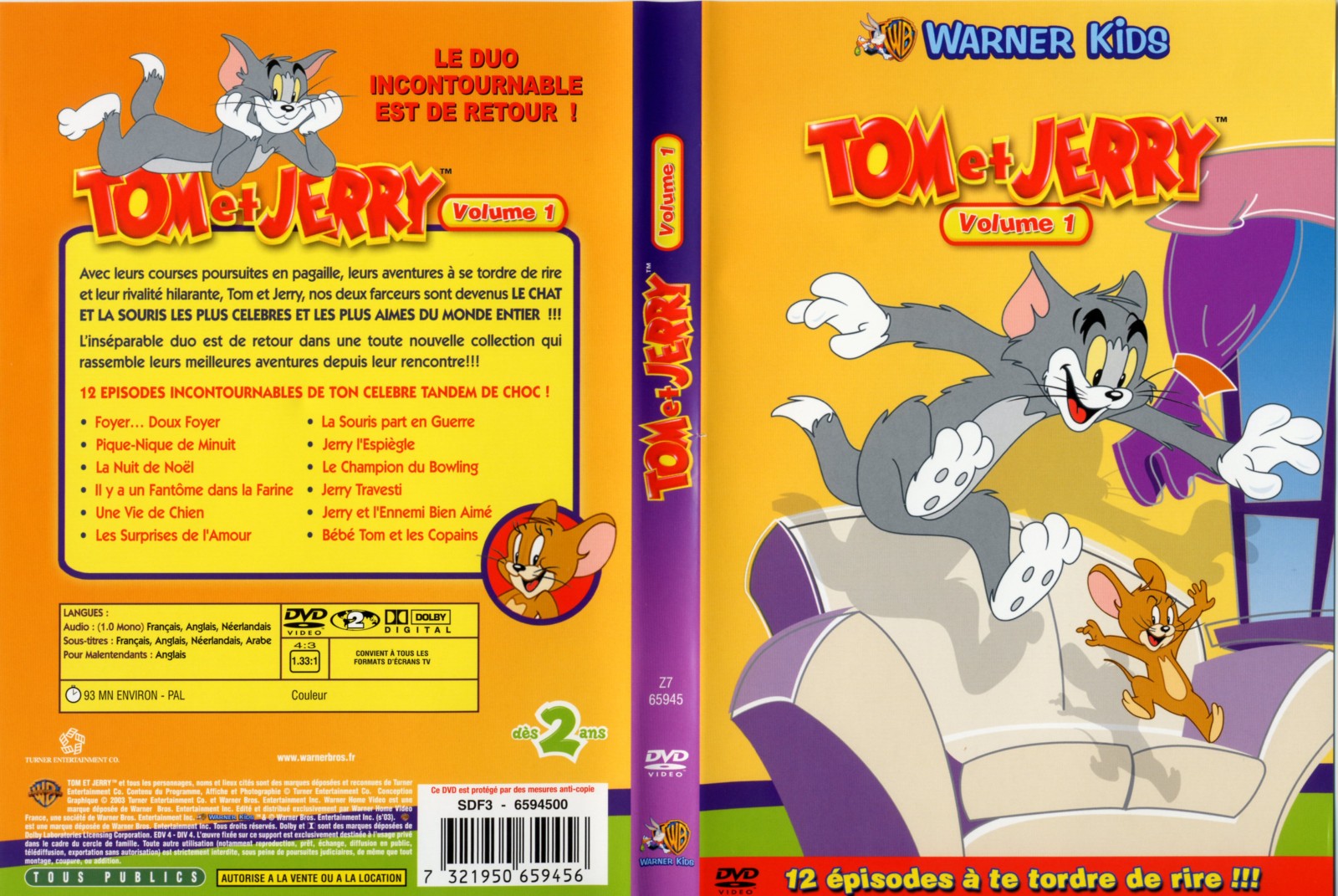 Jaquette DVD Tom et Jerry vol 1