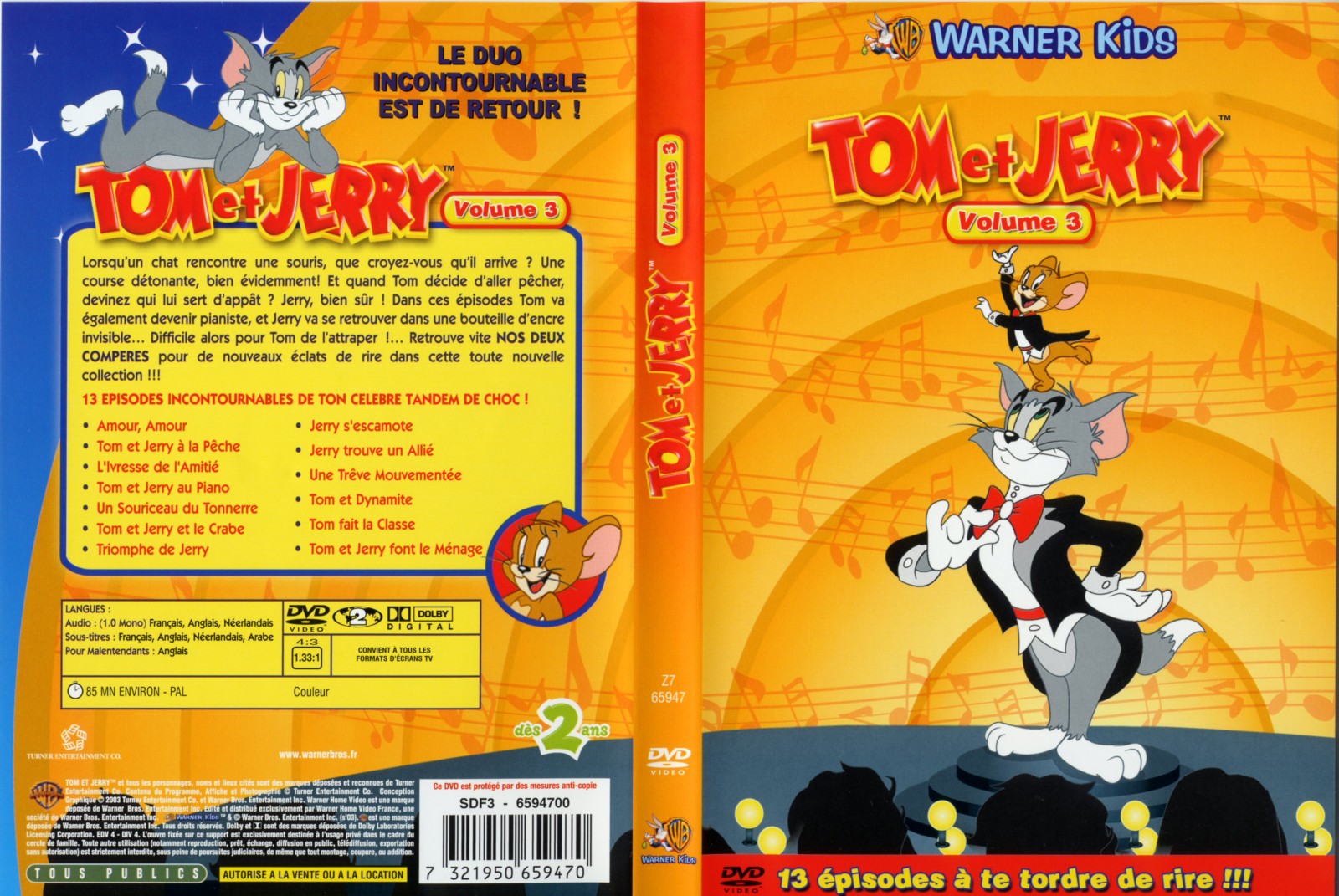 Jaquette DVD Tom et Jerry vol 3