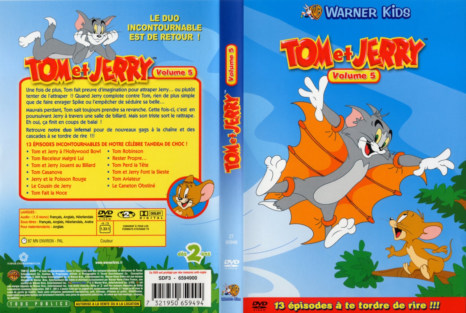 Jaquette DVD Tom et Jerry vol 5