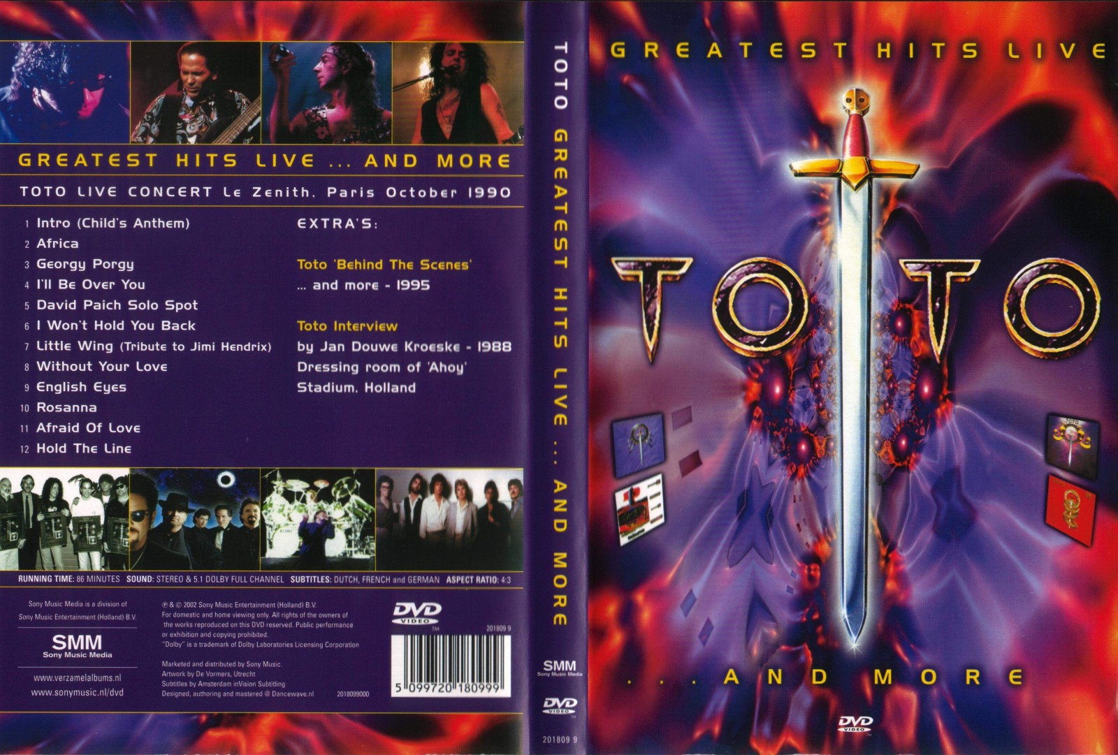 Jaquette DVD Toto greatest hit live and more