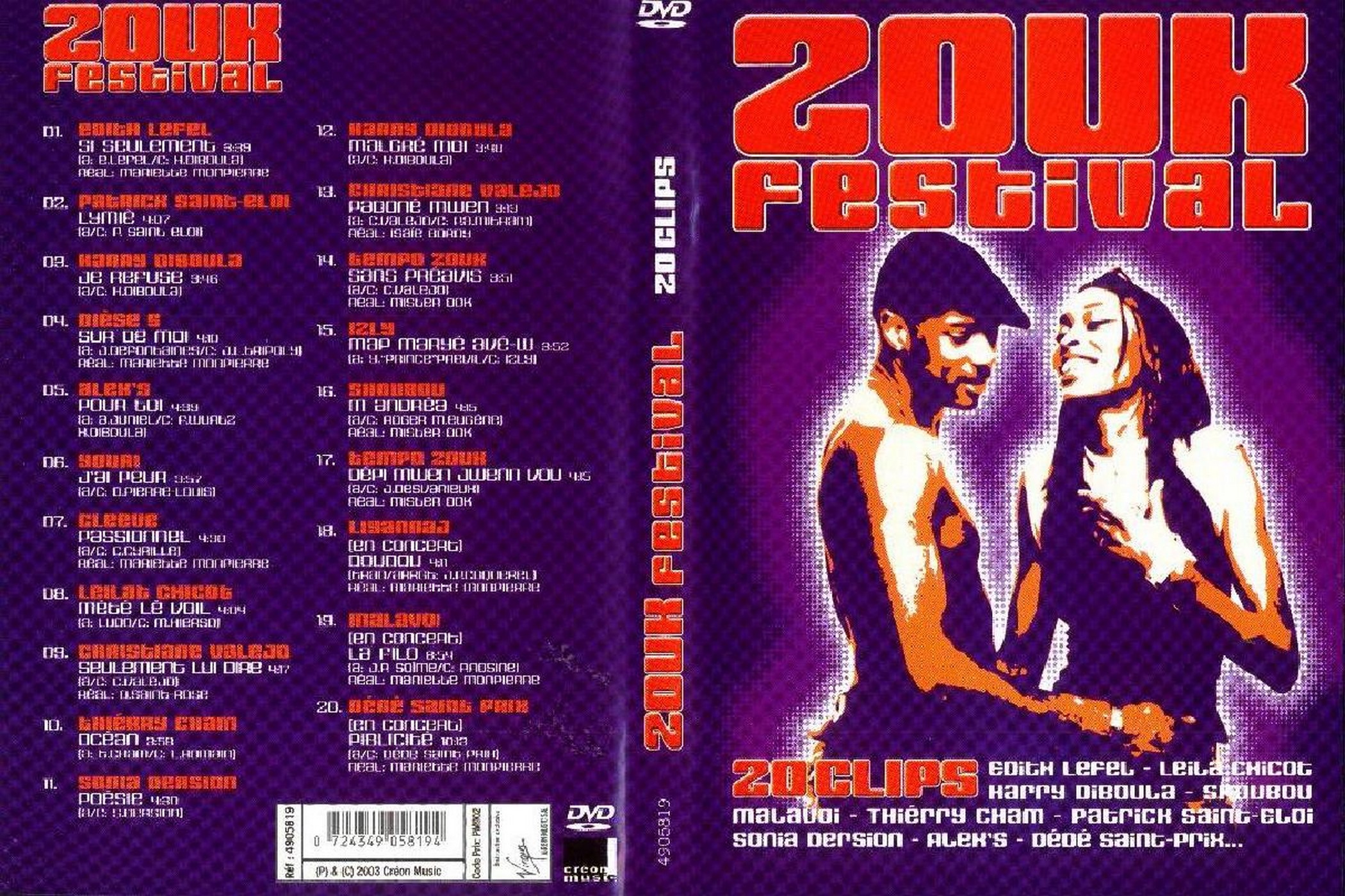 Jaquette DVD Zouk Festival 20 Clips