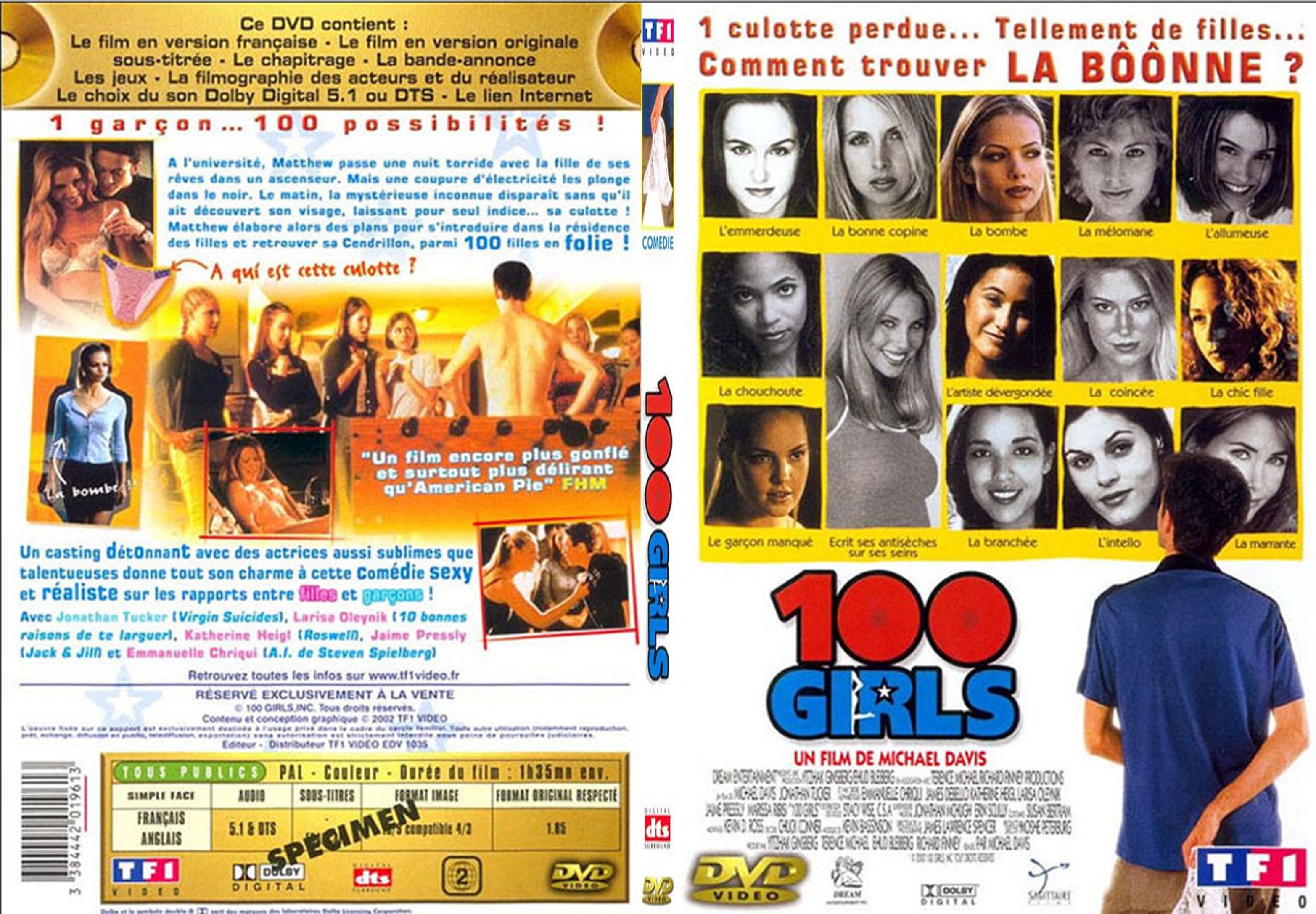 Jaquette DVD 100 girls - SLIM