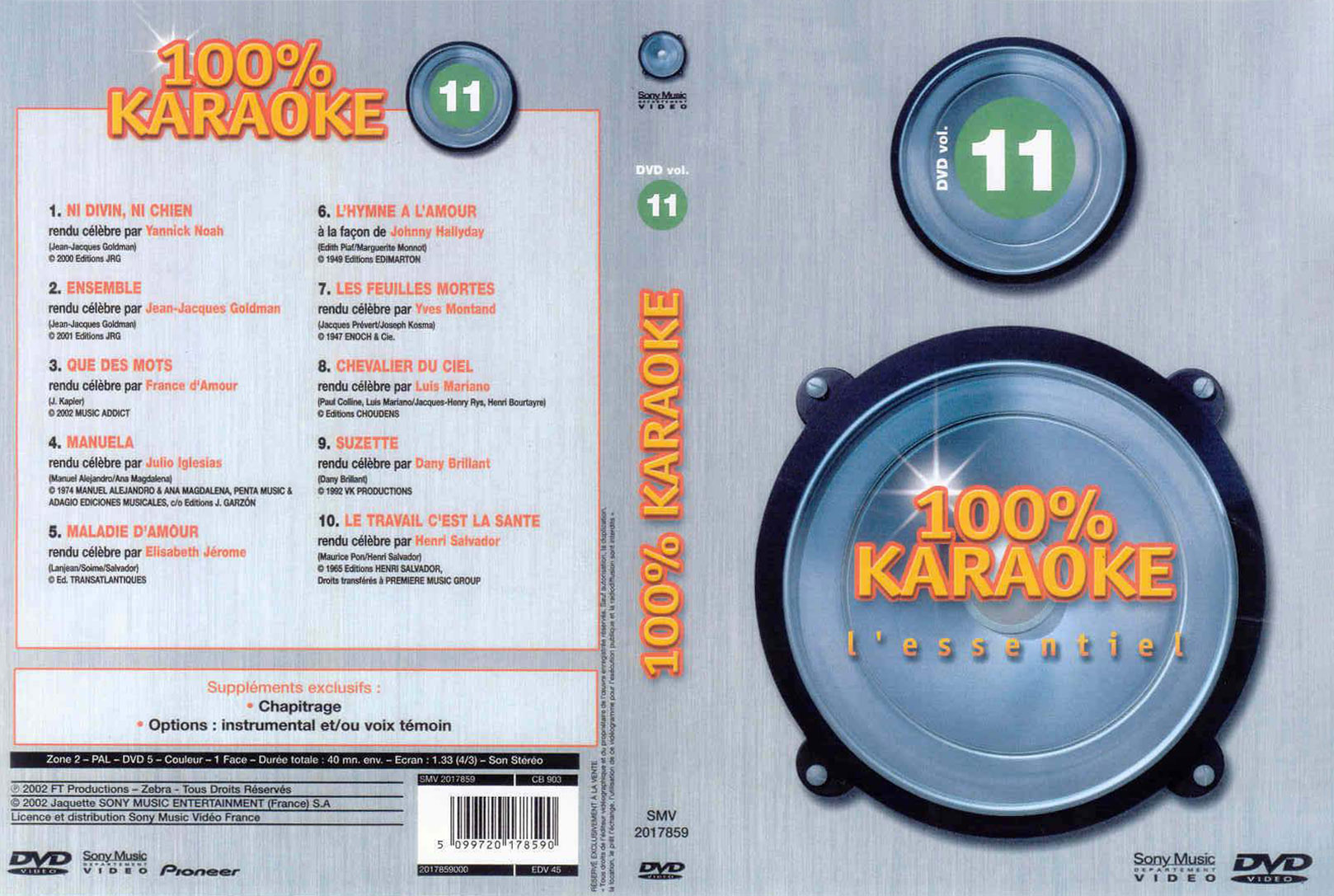 Jaquette DVD 100 karaoke vol 11