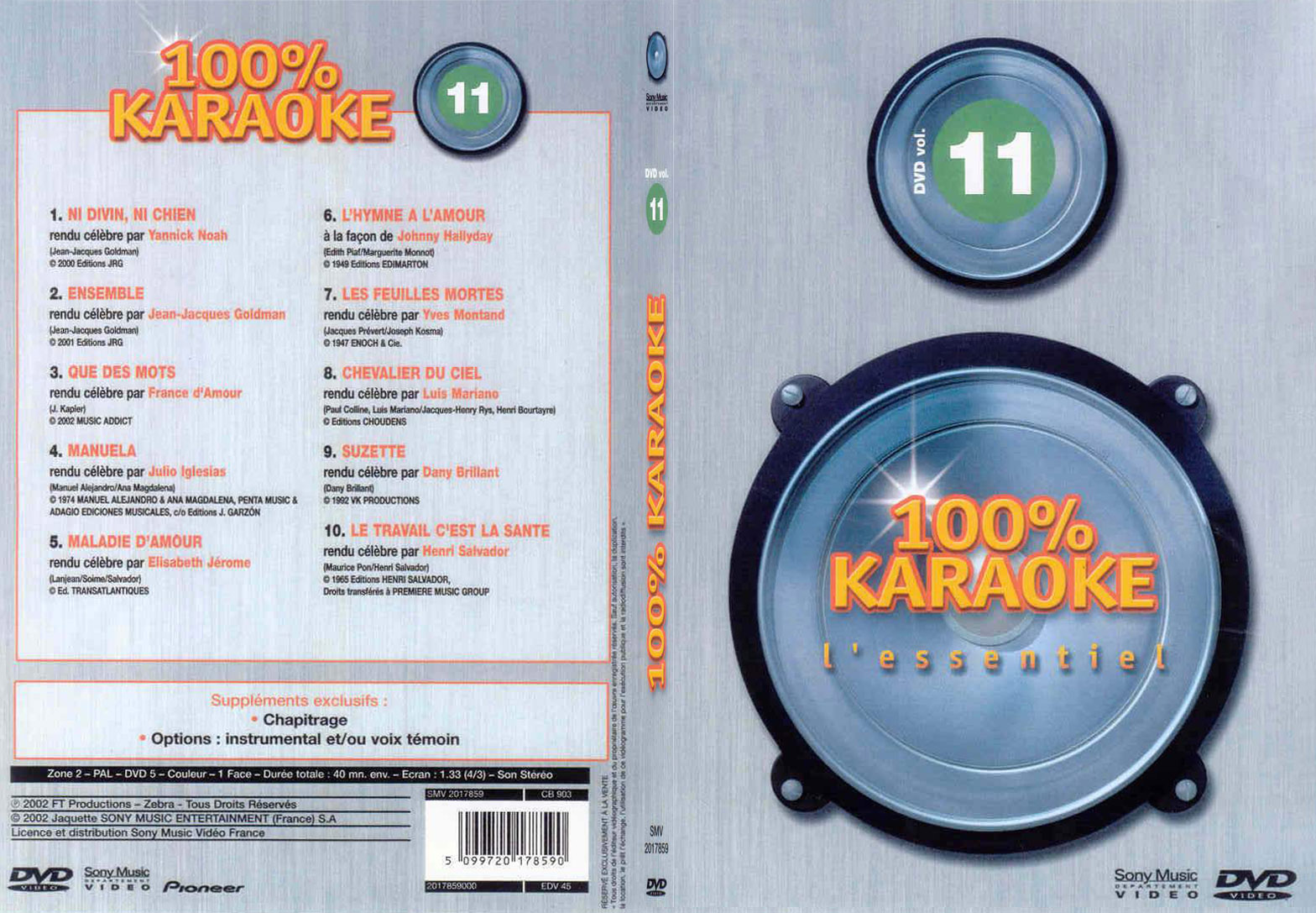 Jaquette DVD 100 karaoke vol 11 - SLIM