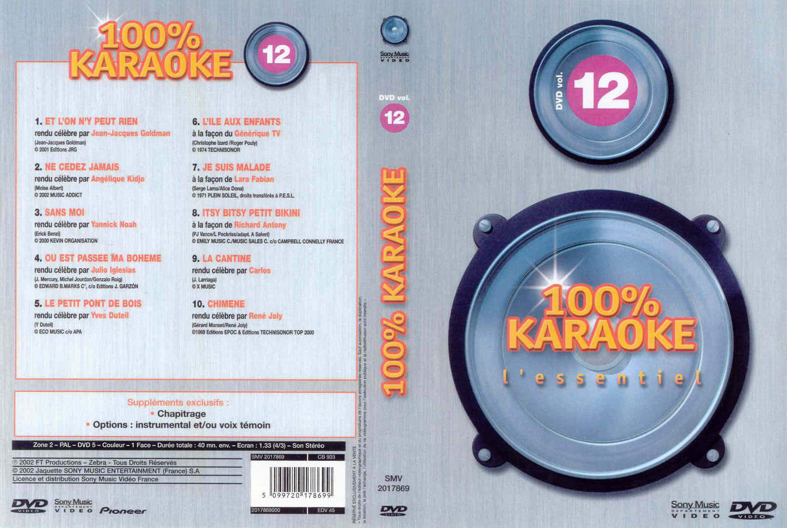 Jaquette DVD 100 karaoke vol 12