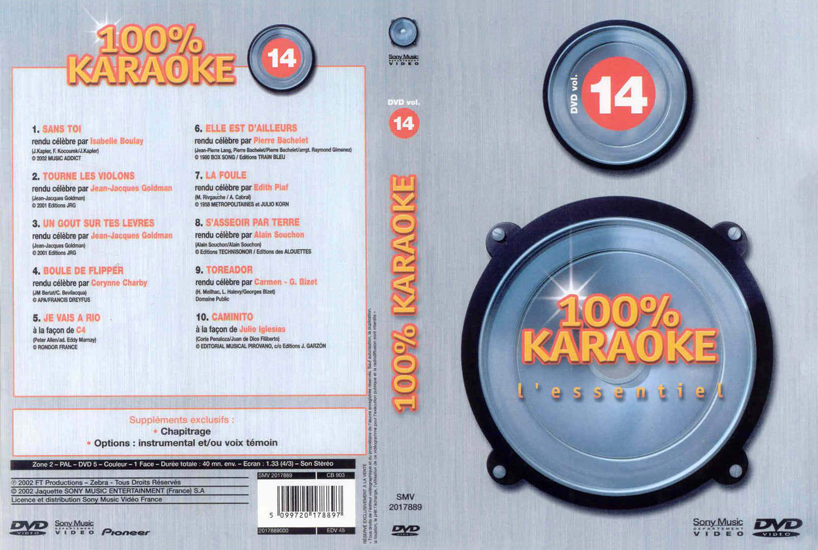 Jaquette DVD 100 karaoke vol 14