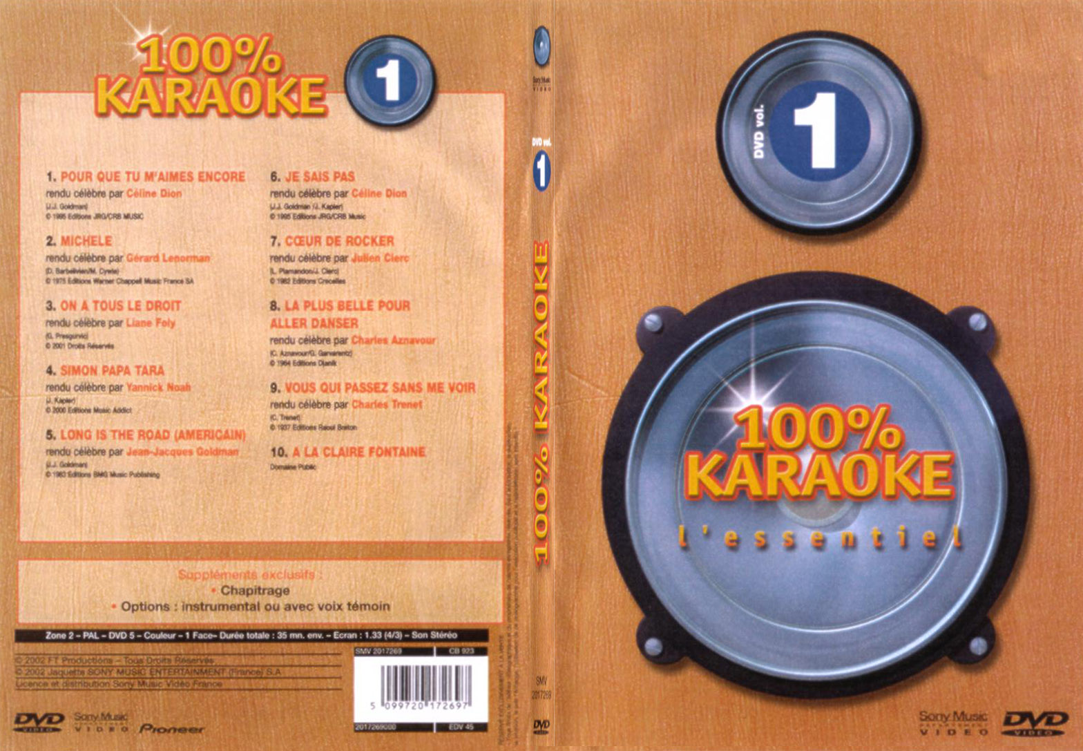 Jaquette DVD 100 karaoke vol 1 - SLIM