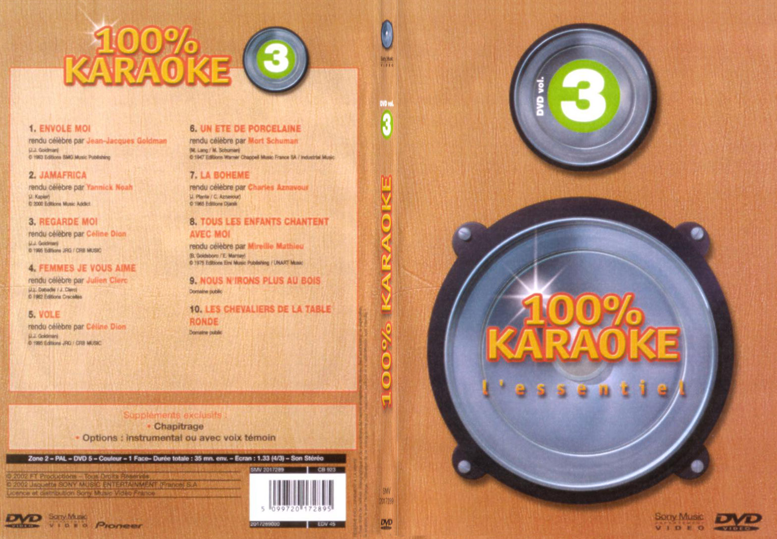 Jaquette DVD 100 karaoke vol 3 - SLIM
