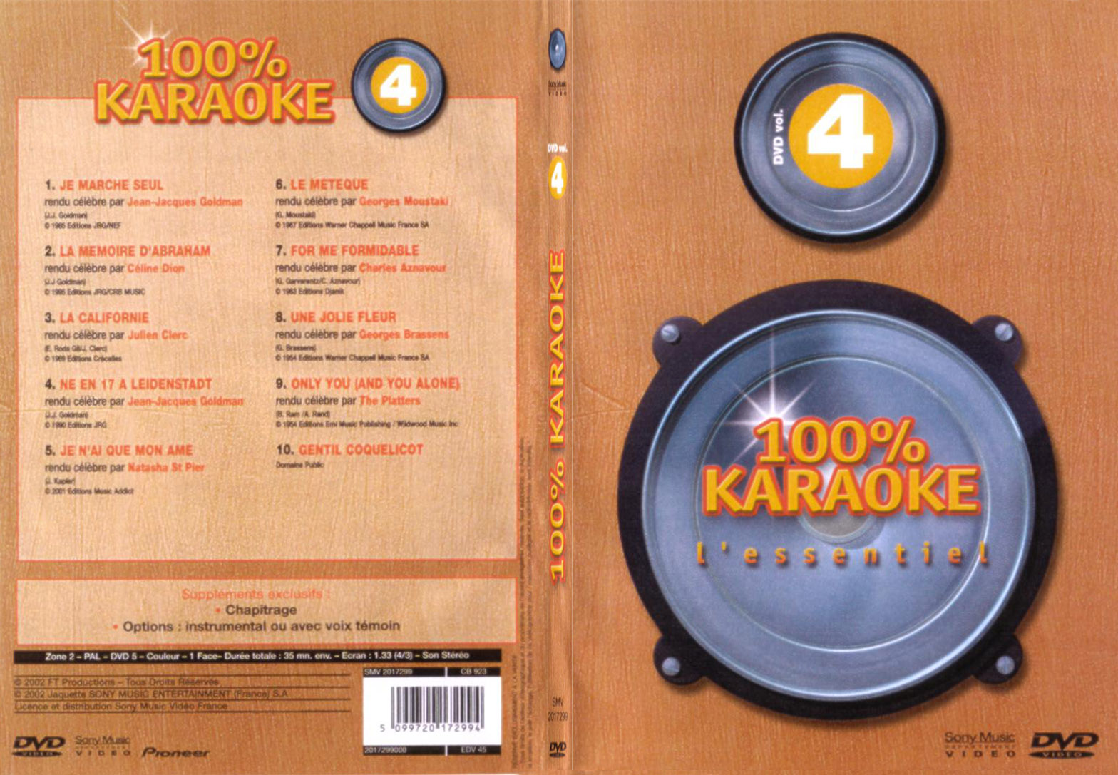 Jaquette DVD 100 karaoke vol 4 - SLIM