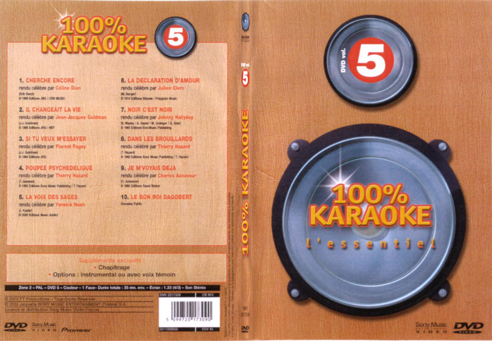Jaquette DVD 100 karaoke vol 5 - SLIM