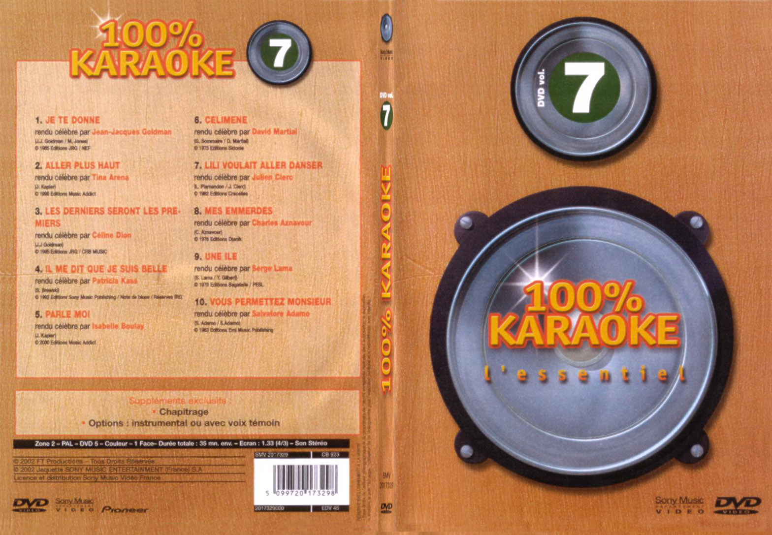 Jaquette DVD 100 karaoke vol 7 - SLIM