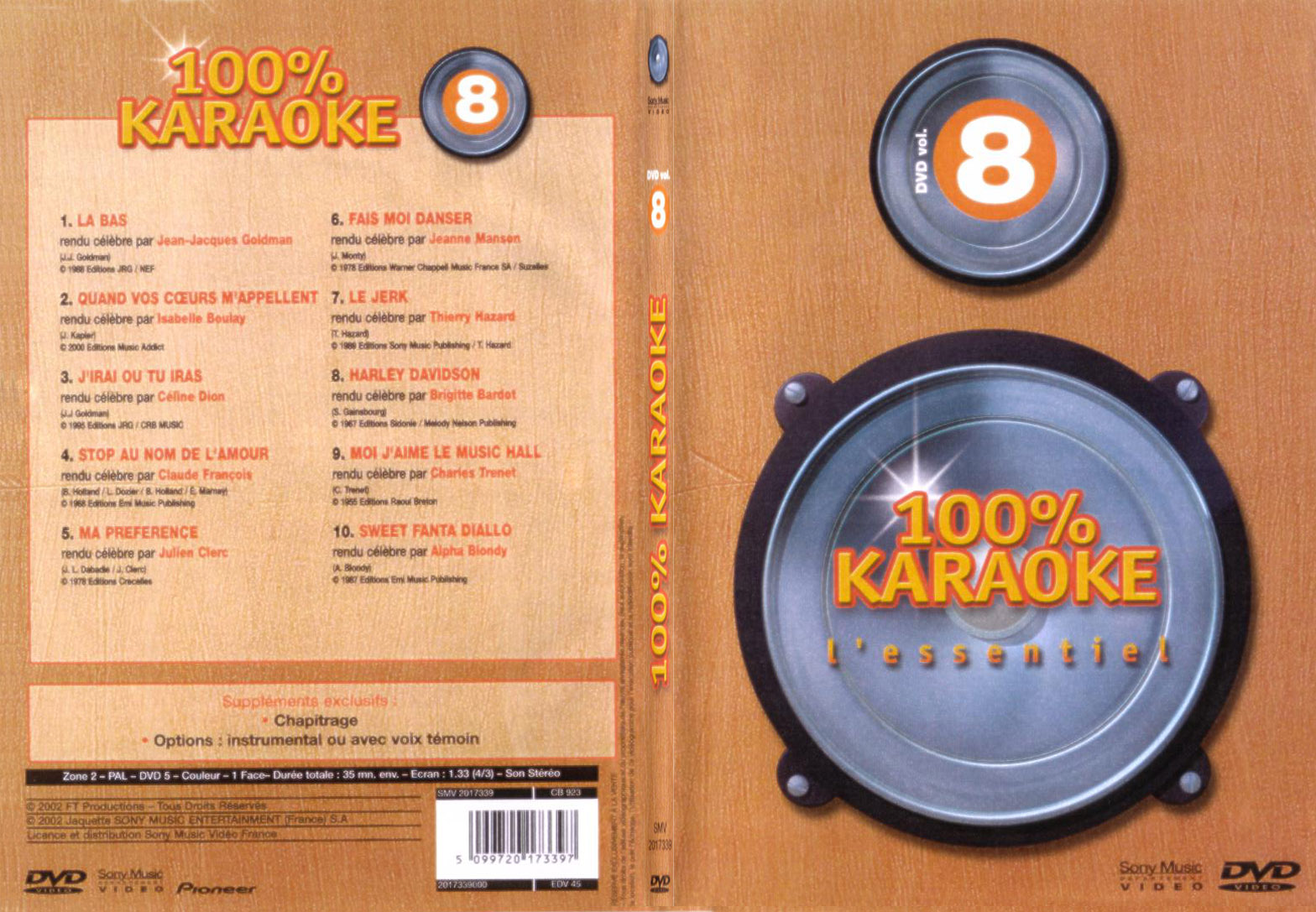 Jaquette DVD 100 karaoke vol 8 - SLIM