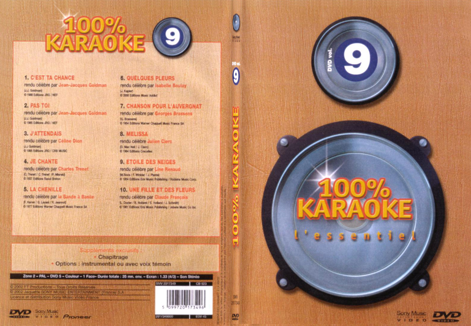 Jaquette DVD 100 karaoke vol 9 - SLIM