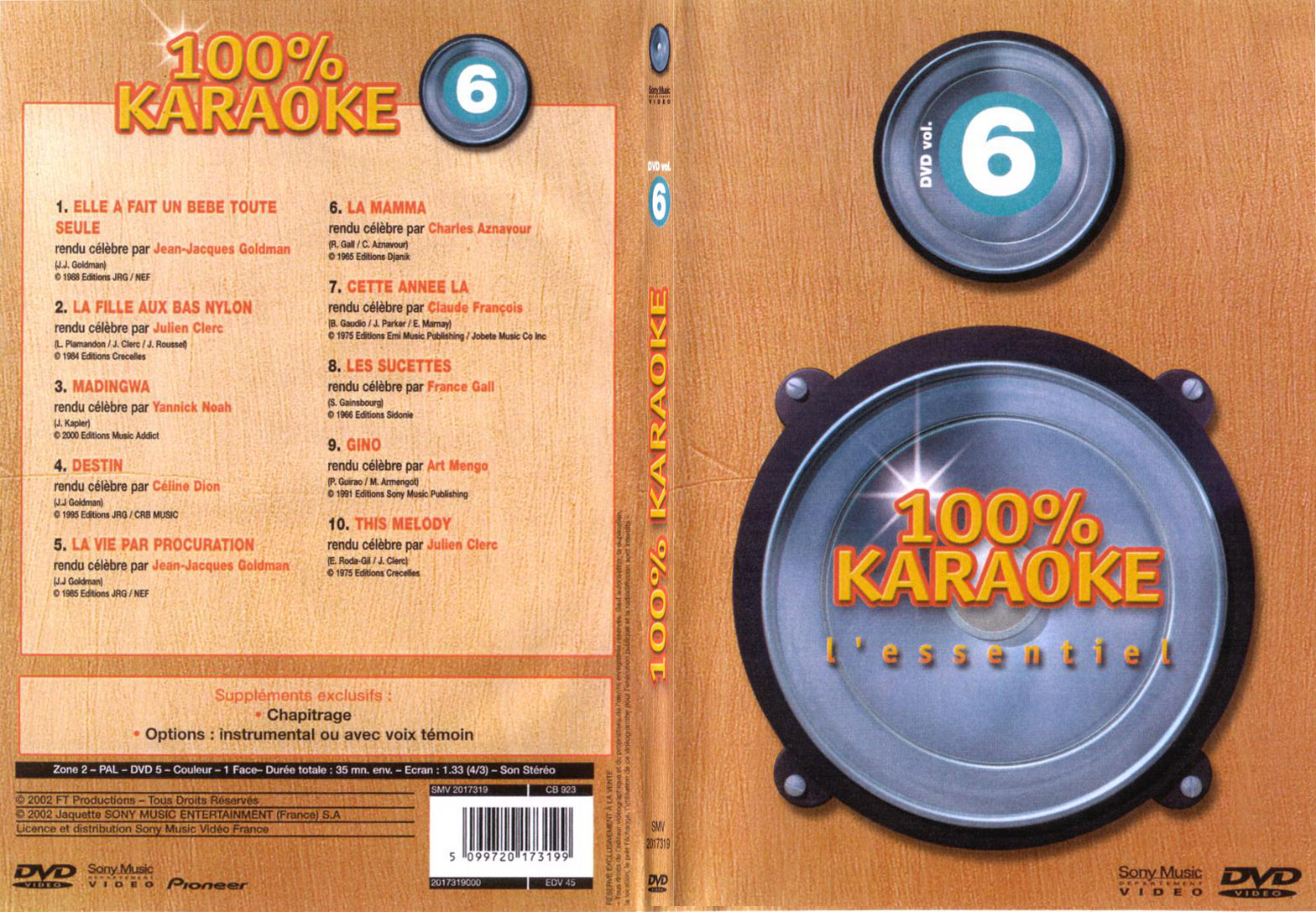 Jaquette DVD 10100 karaoke vol 6 - SLIM