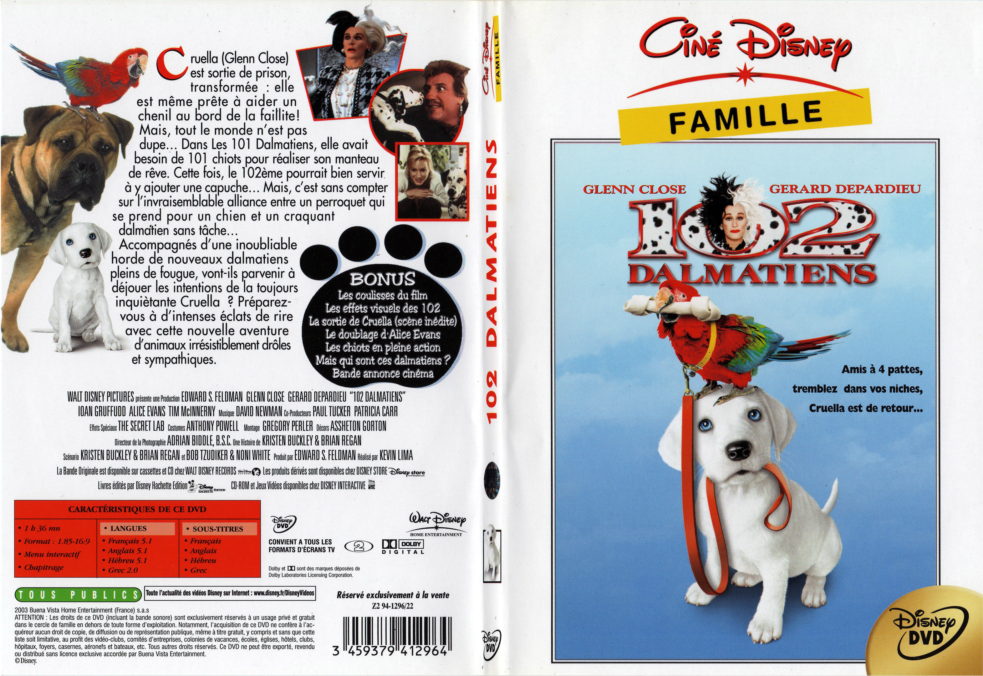 Jaquette DVD 102 dalmatiens - SLIM